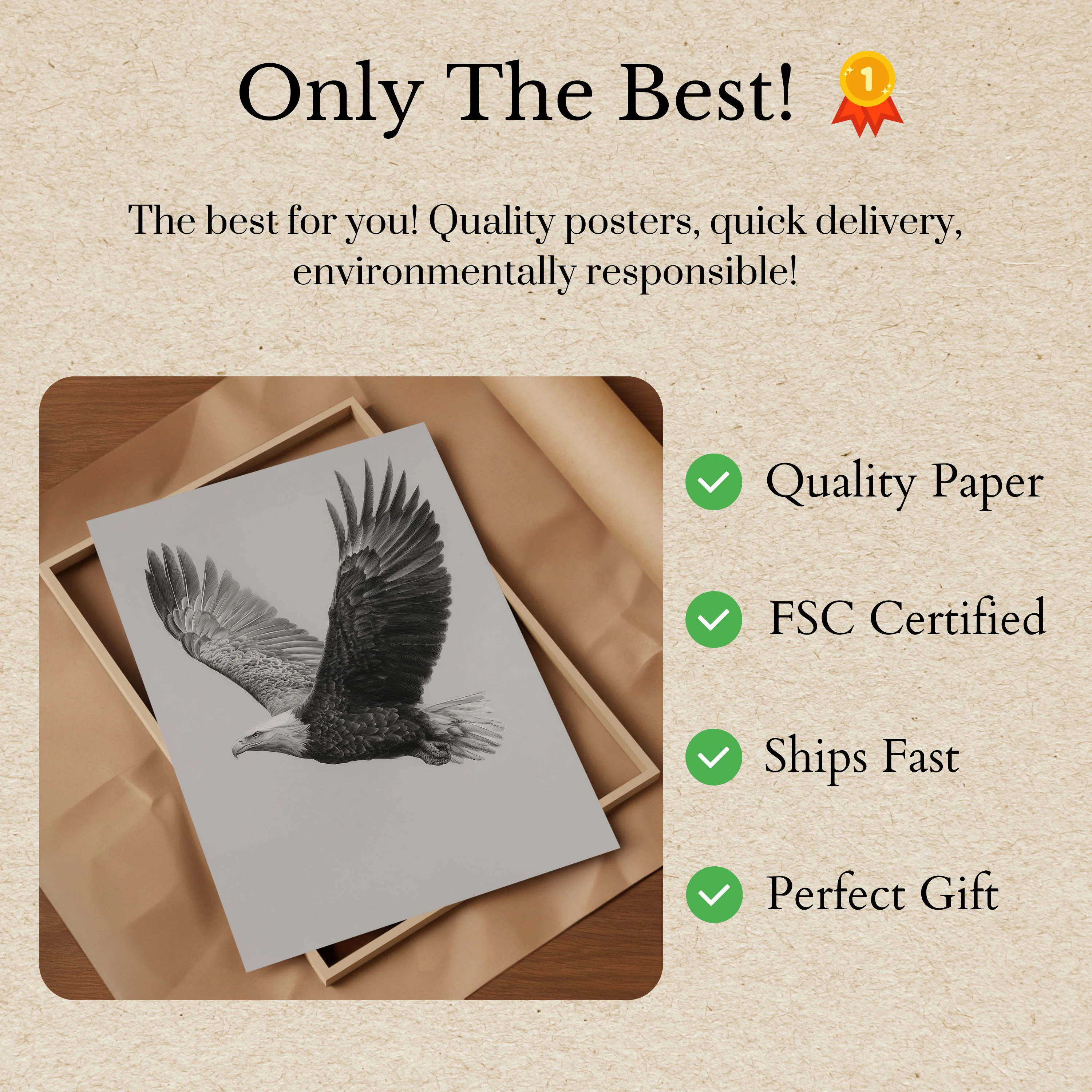 Majestic Eagle in Flight Poster - Image 3