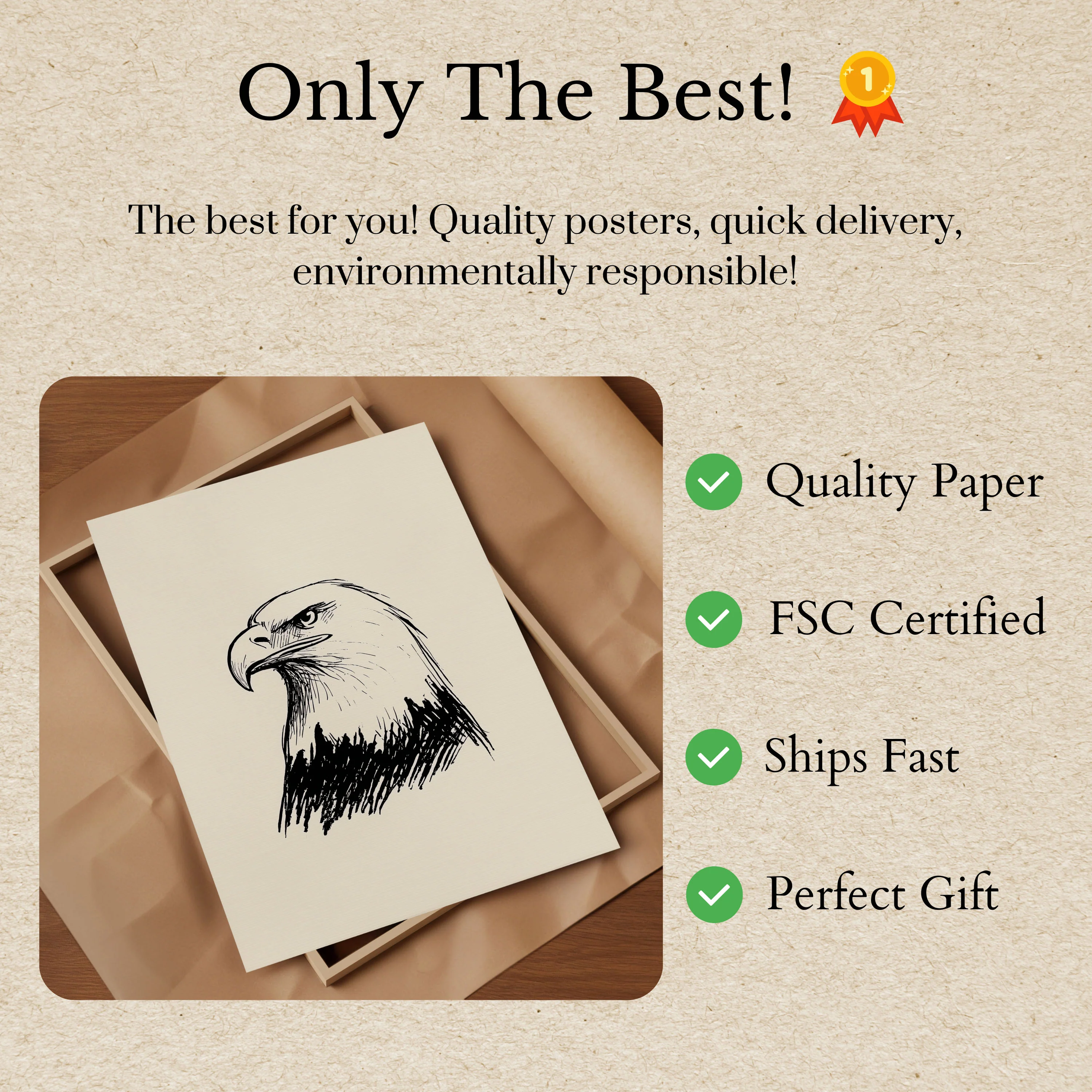 Majestic Eagle Profile Poster - Image 3