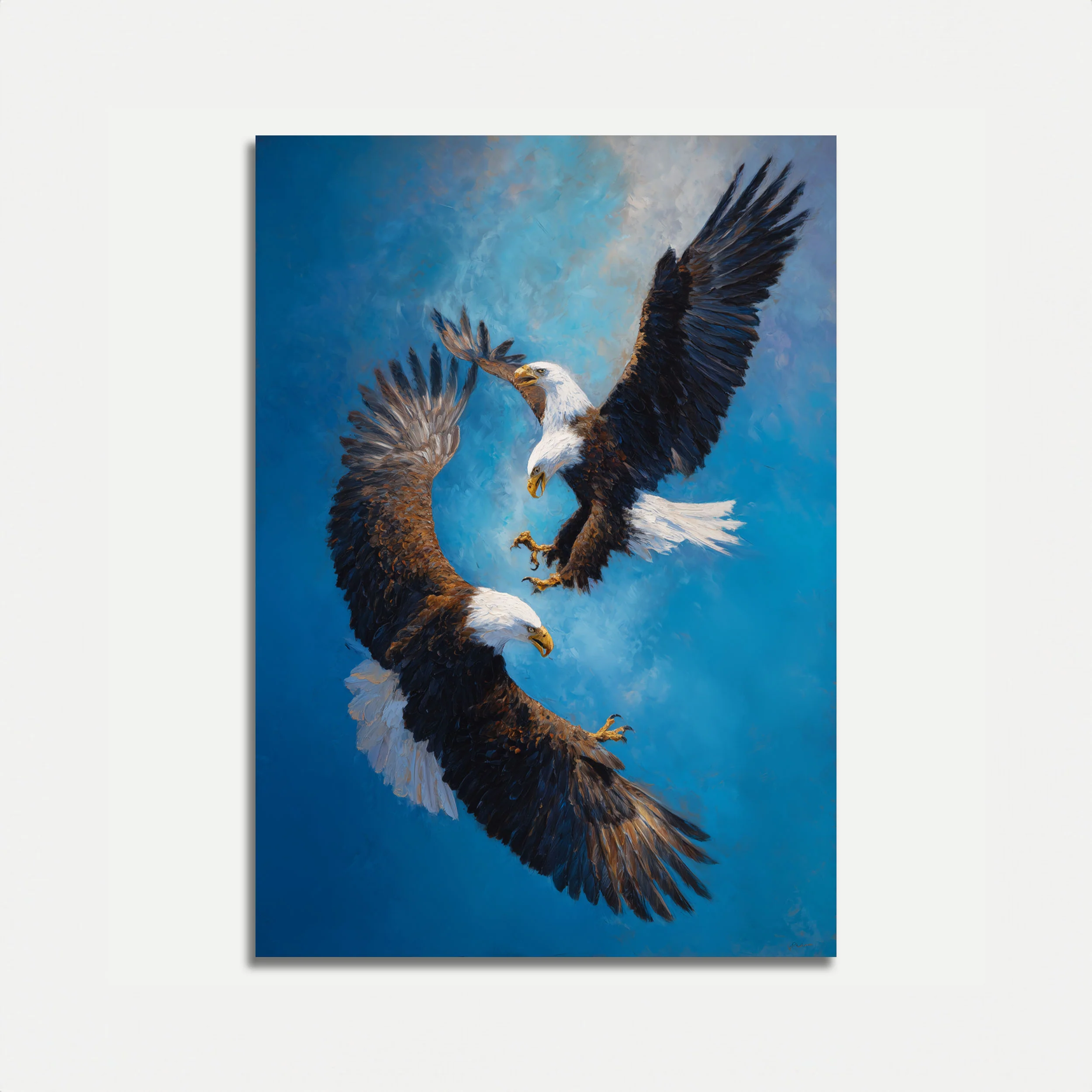 Majestic Eagles in Flight Poster