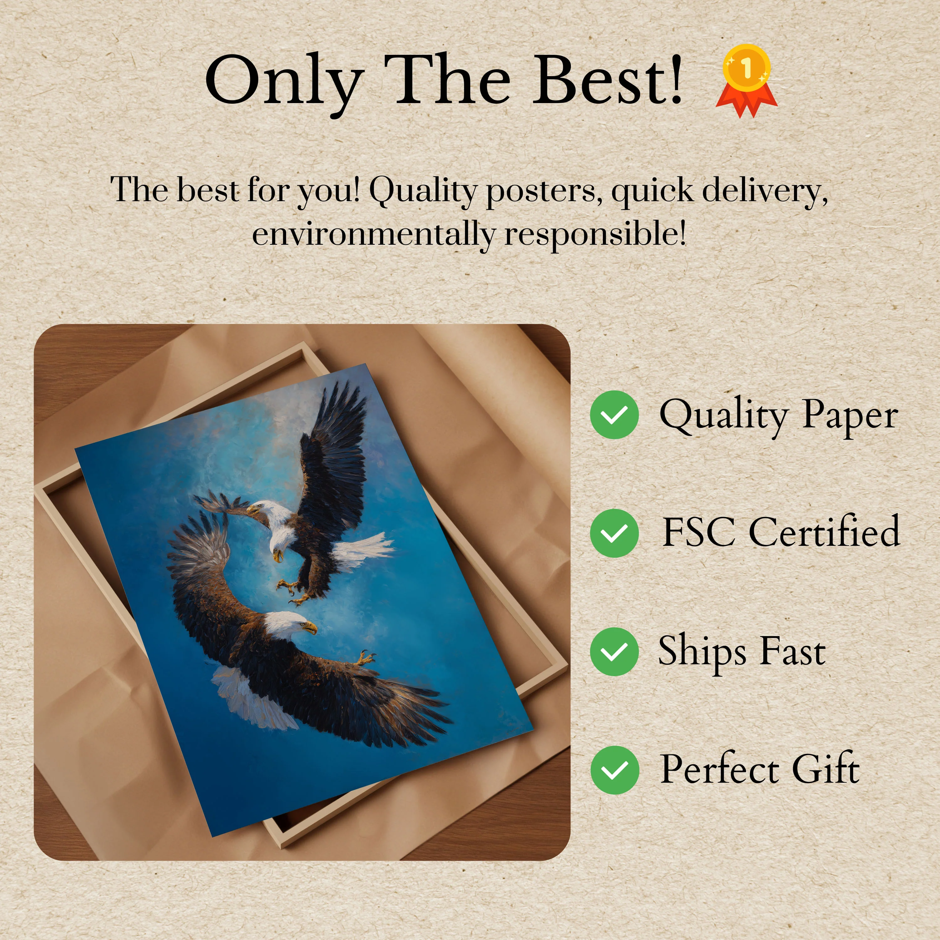 Majestic Eagles in Flight Poster - Image 3