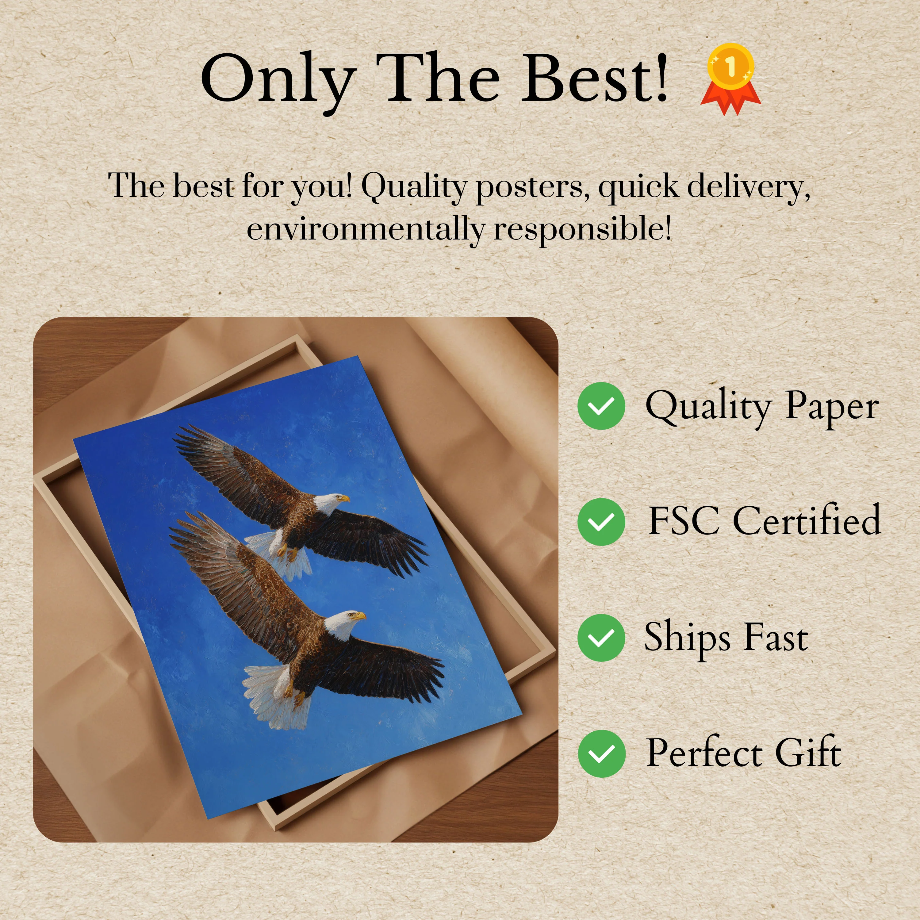 Majestic Eagles in Flight Poster - Image 3
