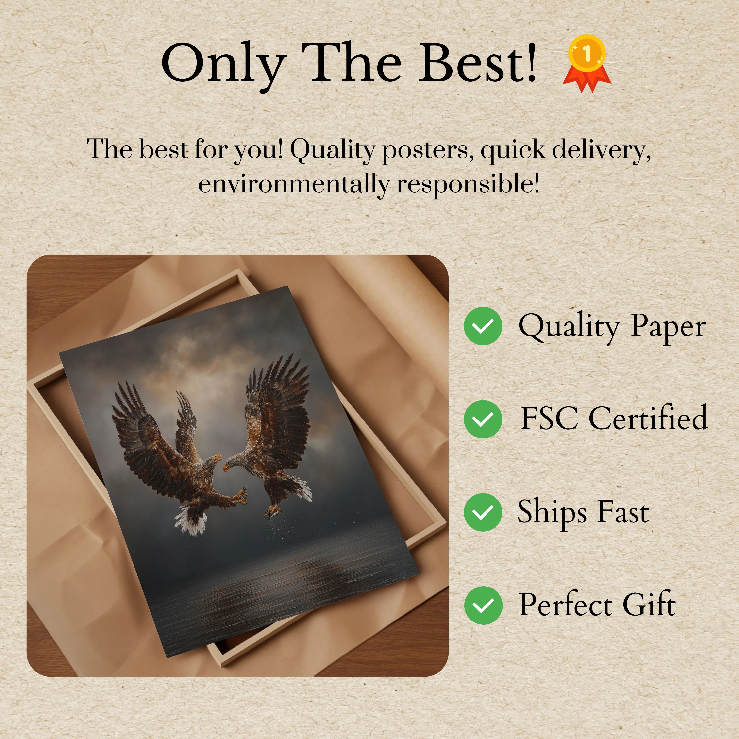 Majestic Eagles in Flight Poster - Image 3