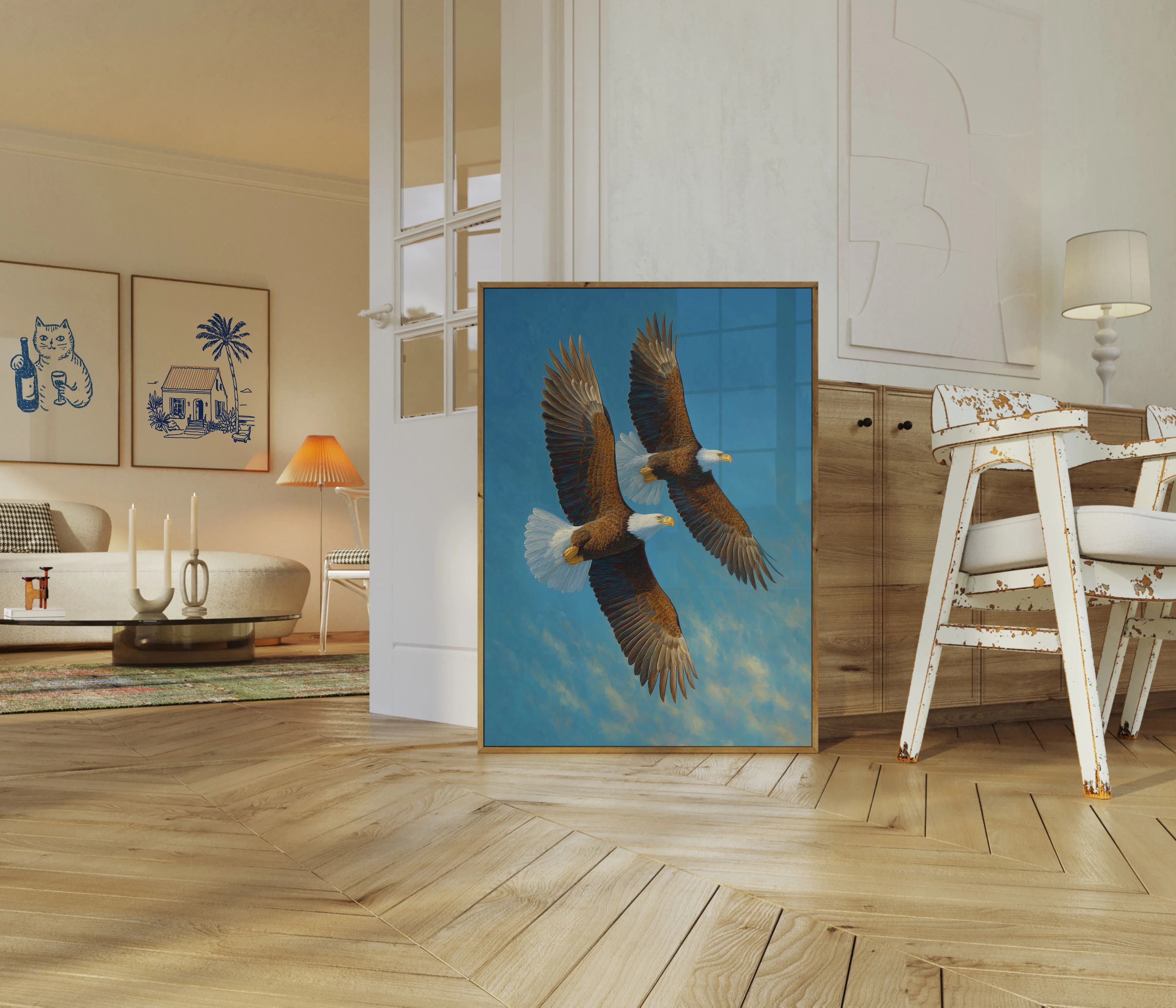 Majestic Eagles in Flight Poster - Image 5