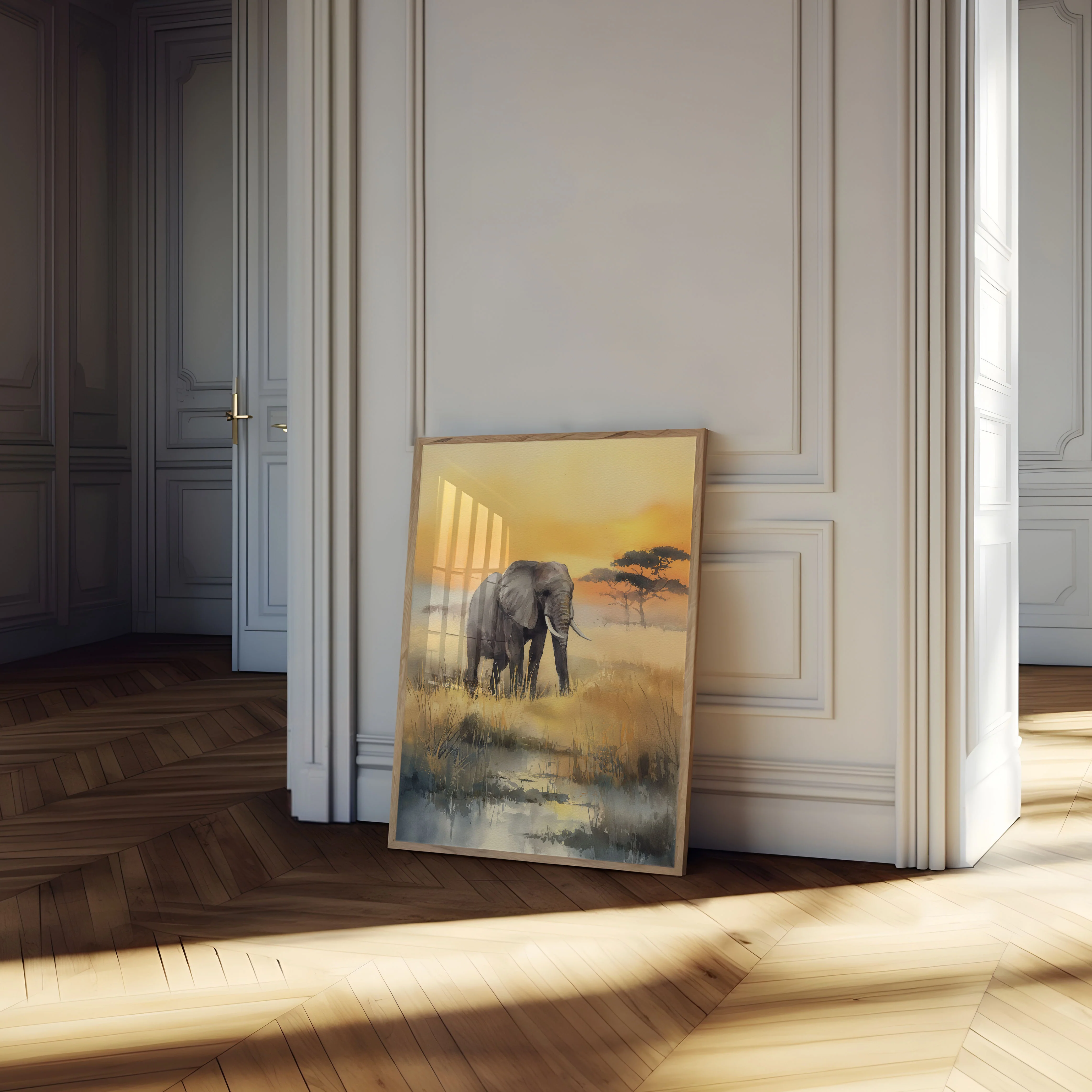 Majestic Elephant Savanna Sunset Poster - Image 4