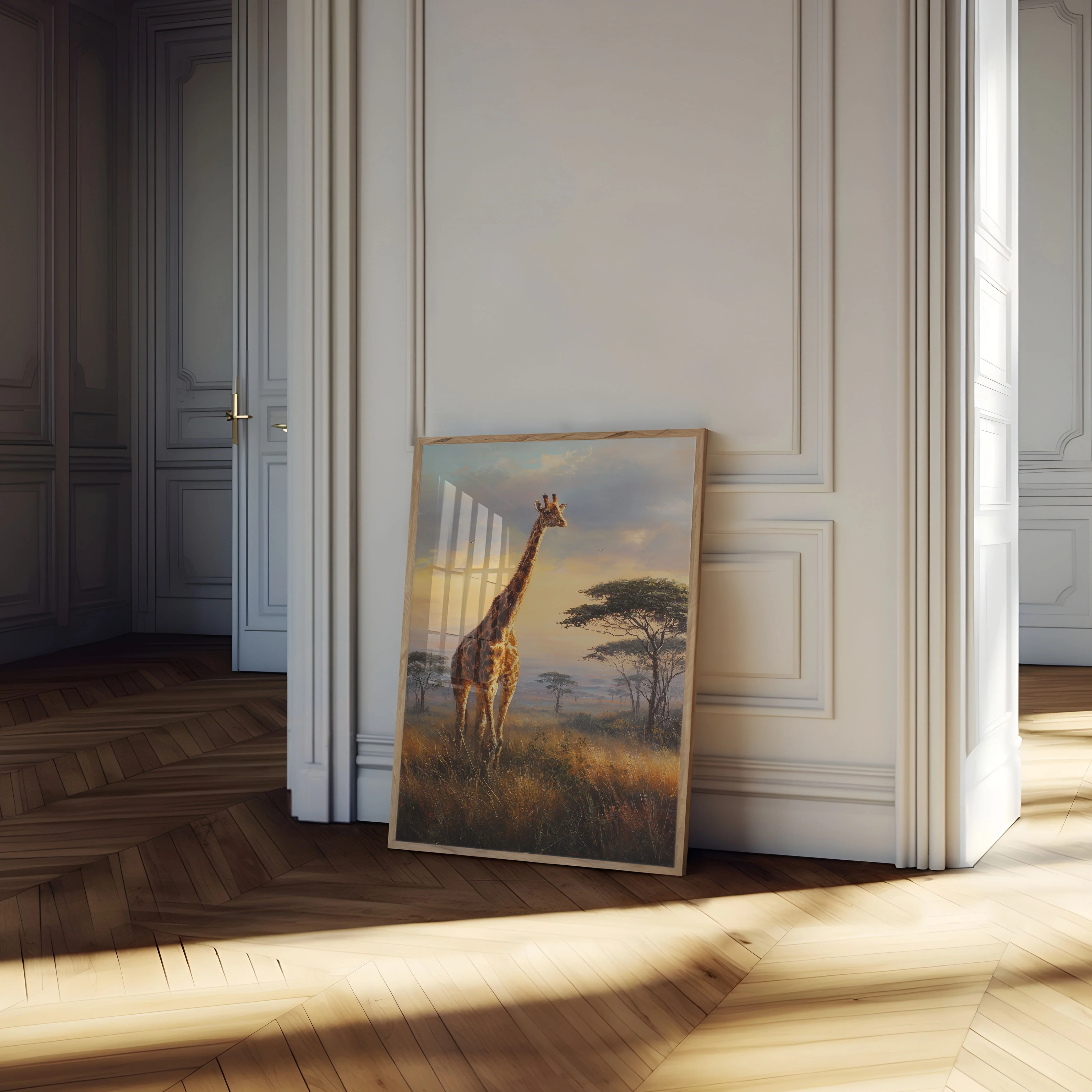 Majestic Giraffe Savanna Sunset Poster - Image 4
