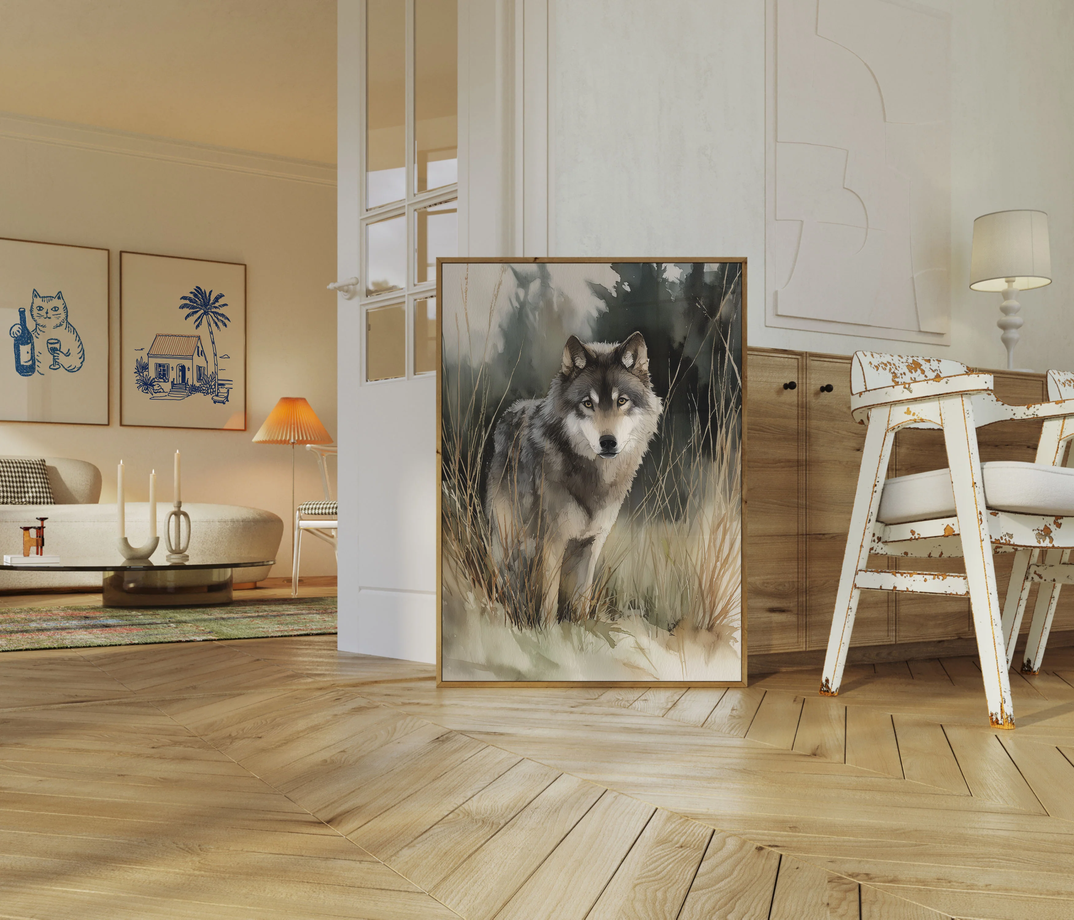 Majestic Gray Wolf Forest Poster - Image 4