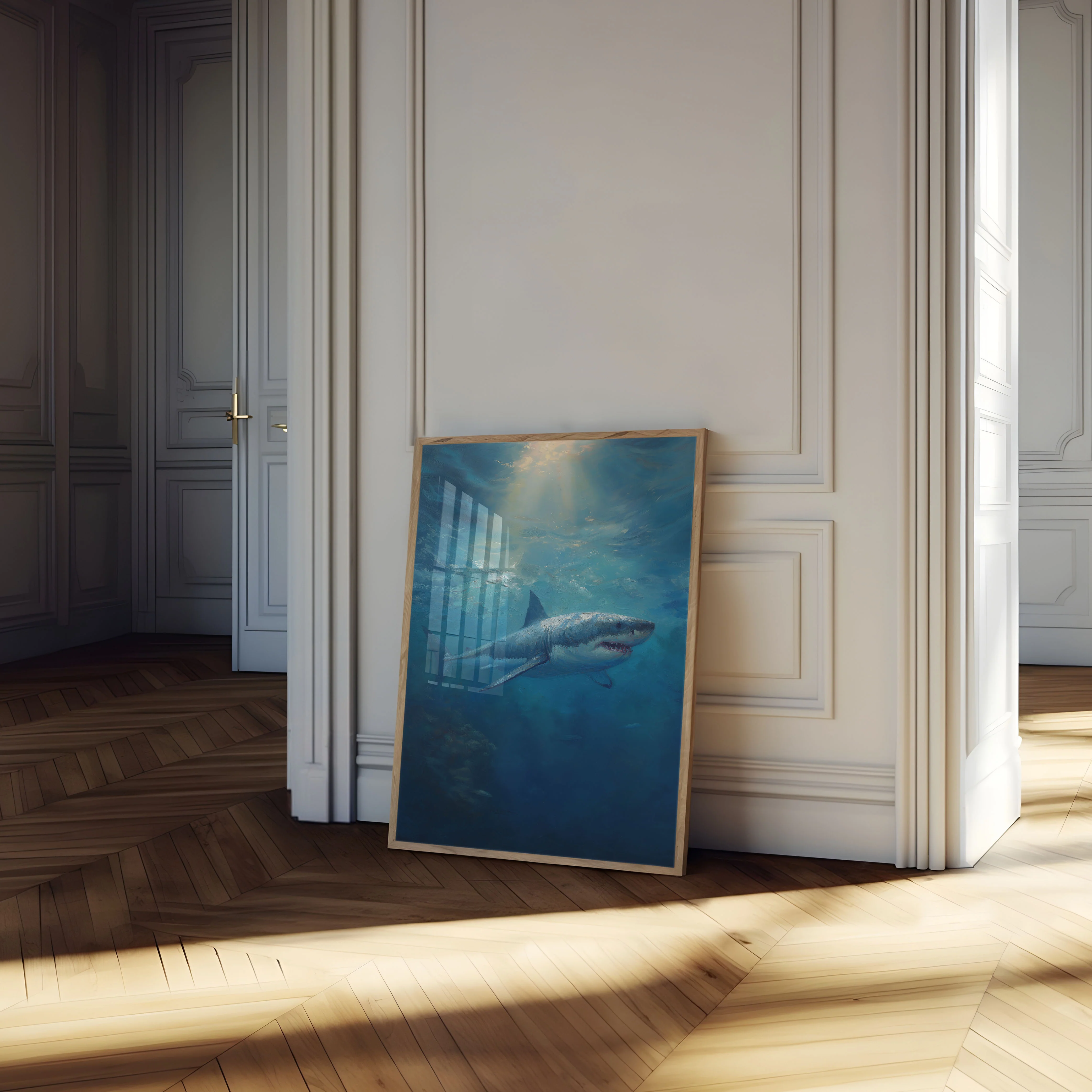 Majestic Great White Underwater Poster - Image 4