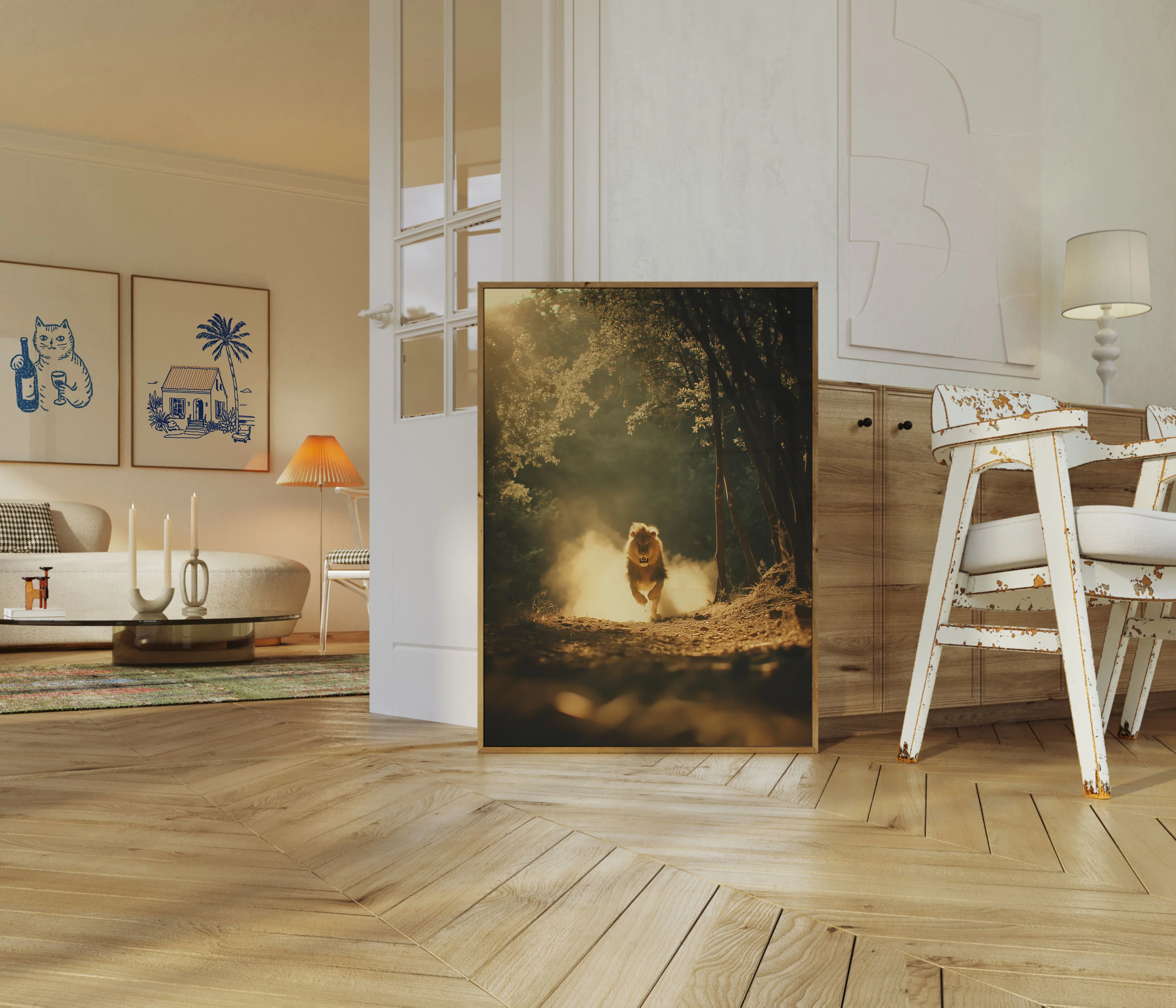 Majestic Lion Forest Run Poster - Image 5
