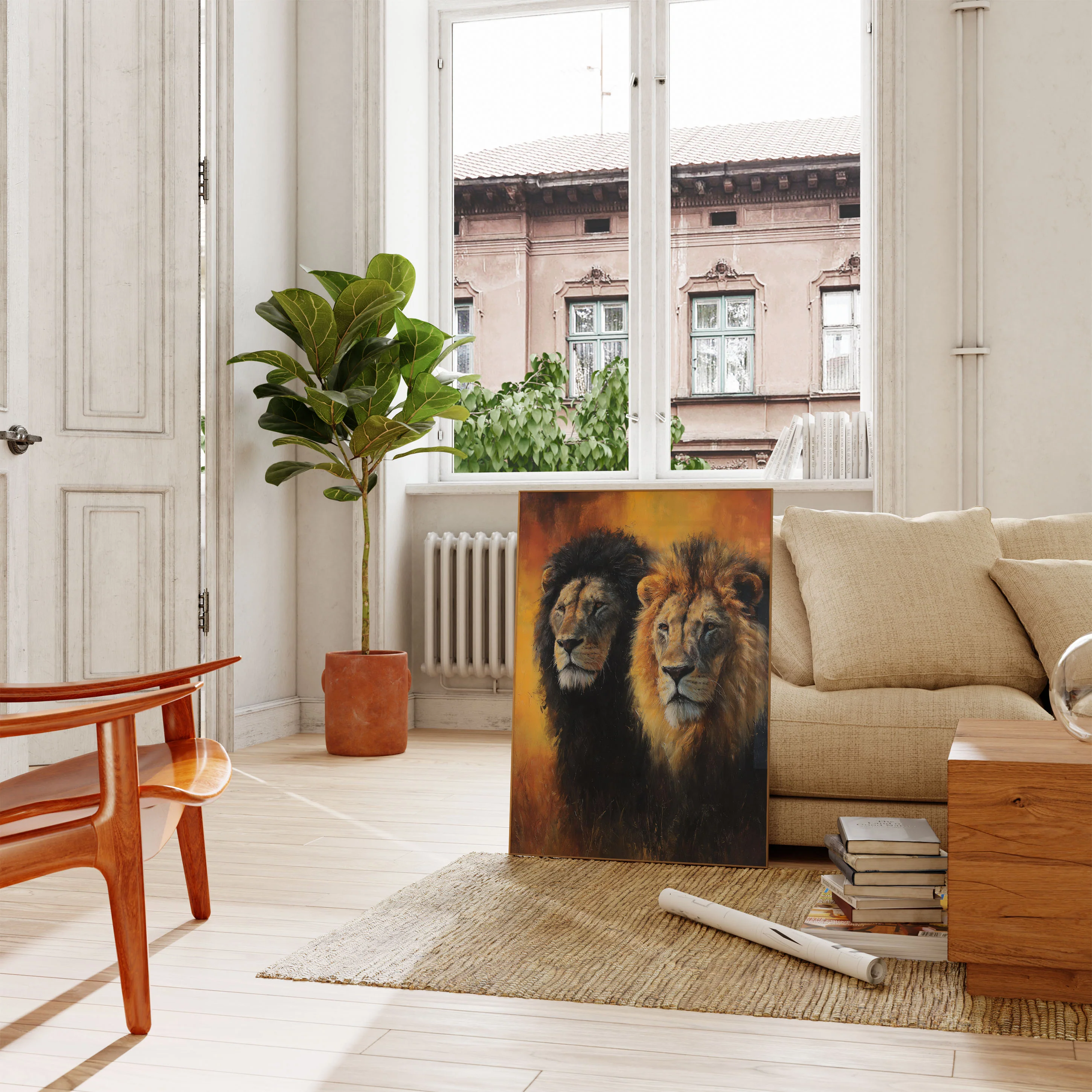 Majestic Lions Golden Hour Poster - Image 2