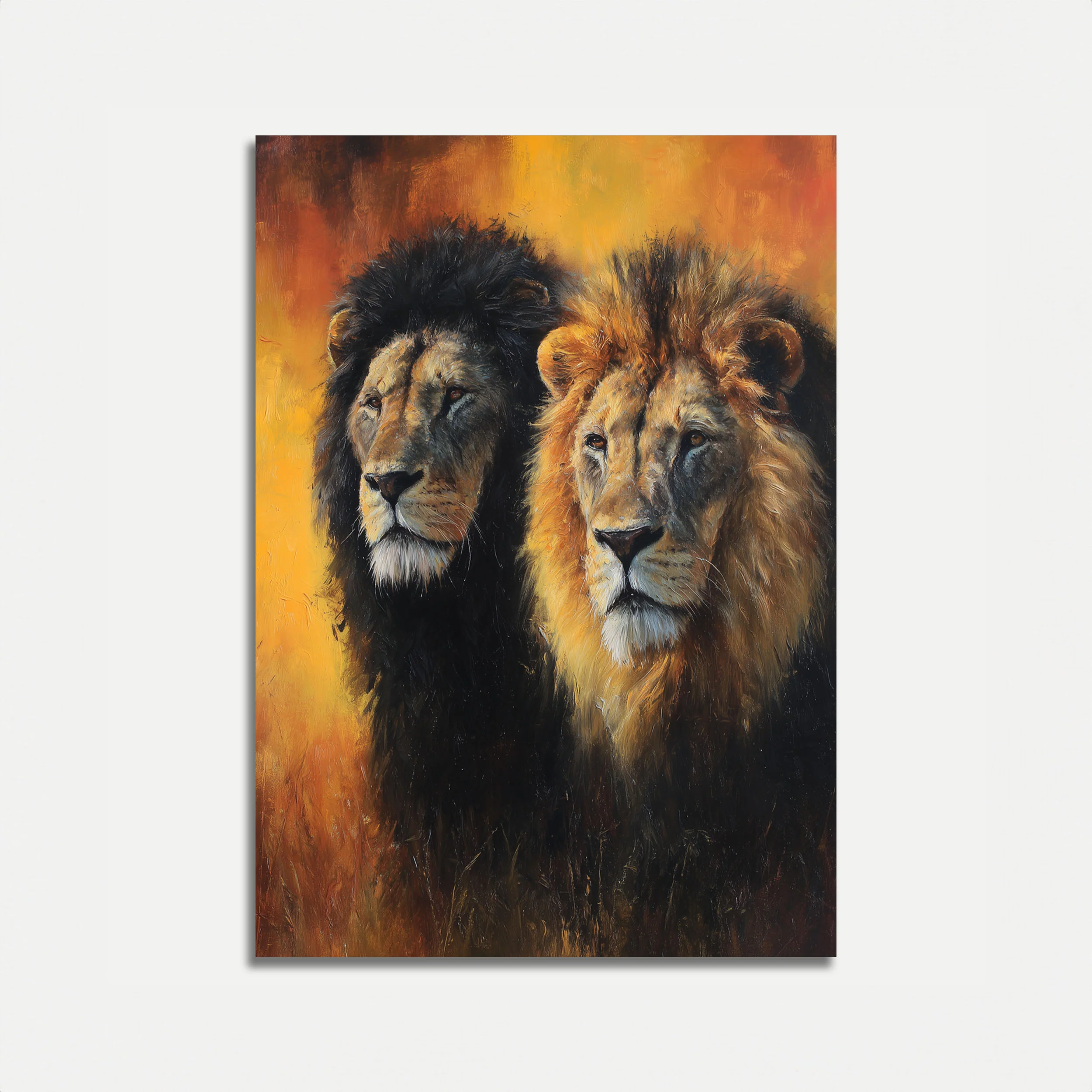 Majestic Lions Portrait Poster
