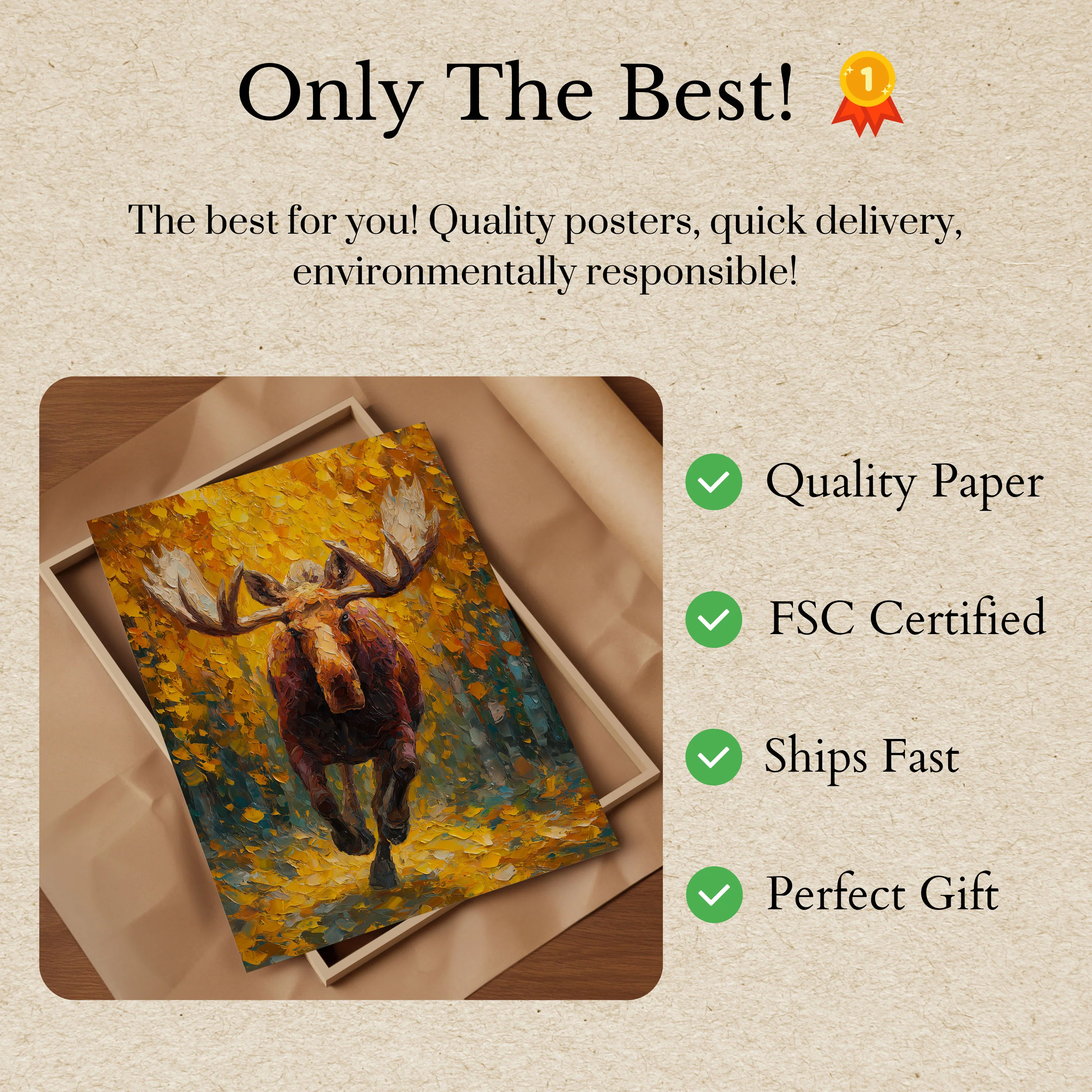 Majestic Moose in Golden Autumn Poster - Image 3