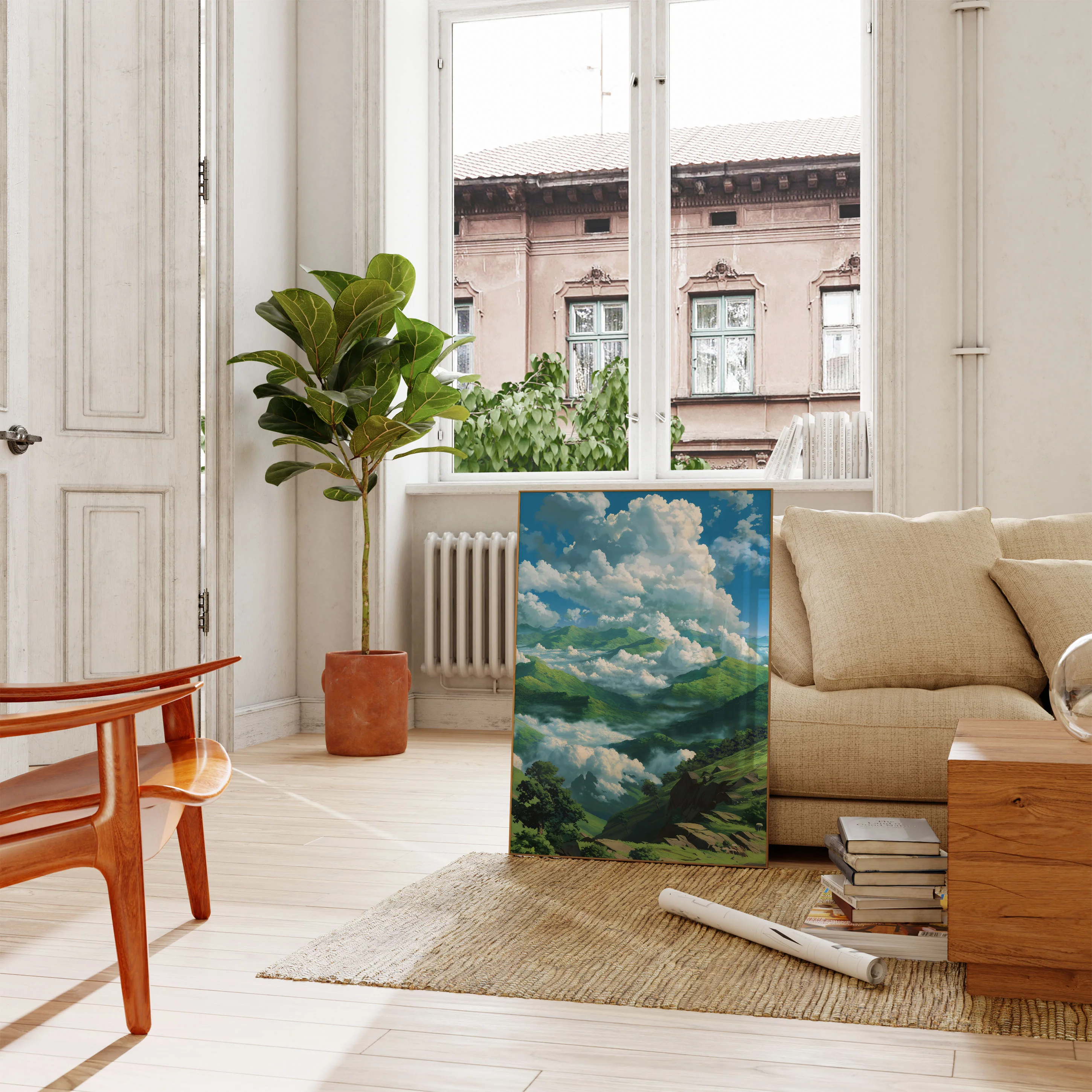 Majestic Mountain Cloudscape Poster - Image 2