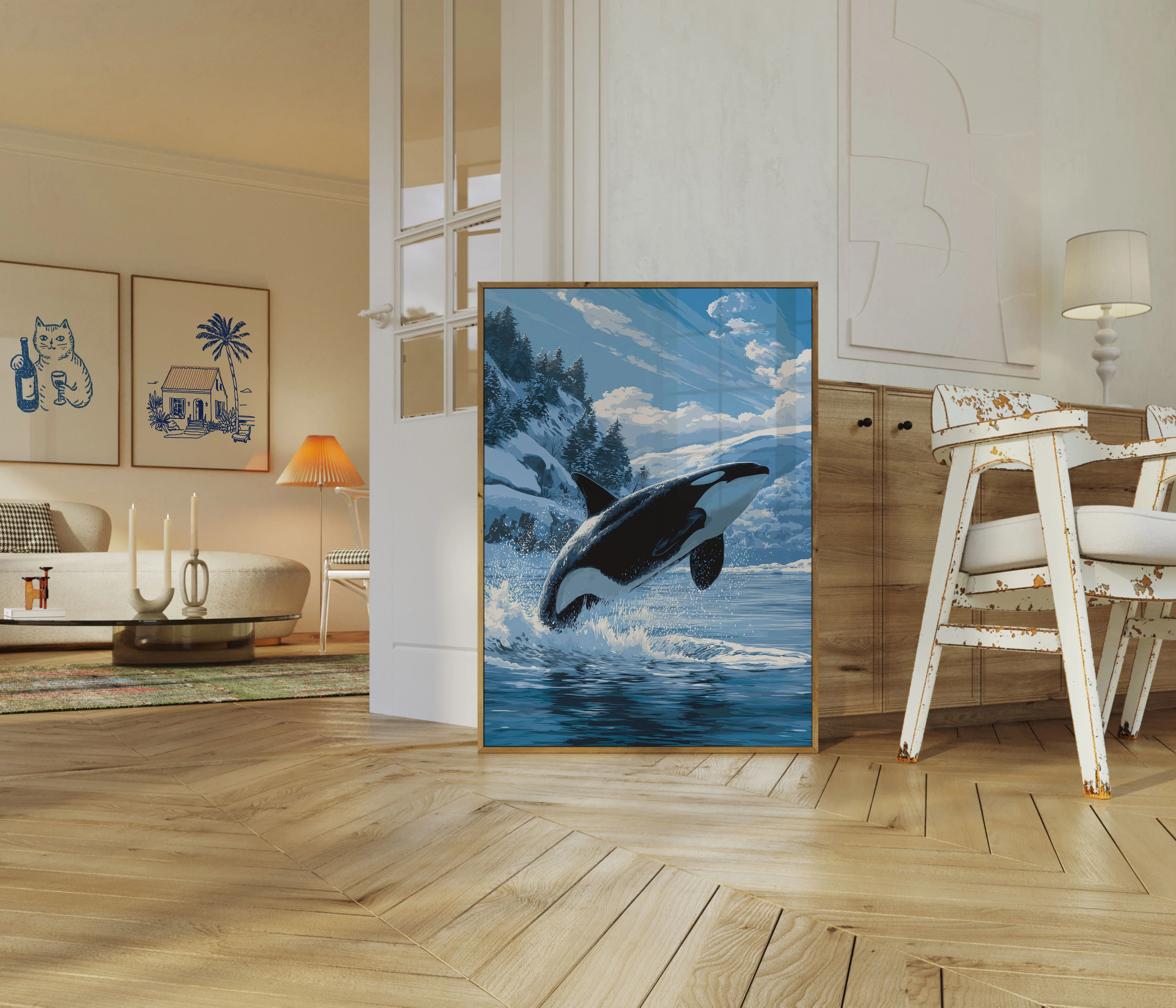 Majestic Orca Mountain Leap Poster - Image 5