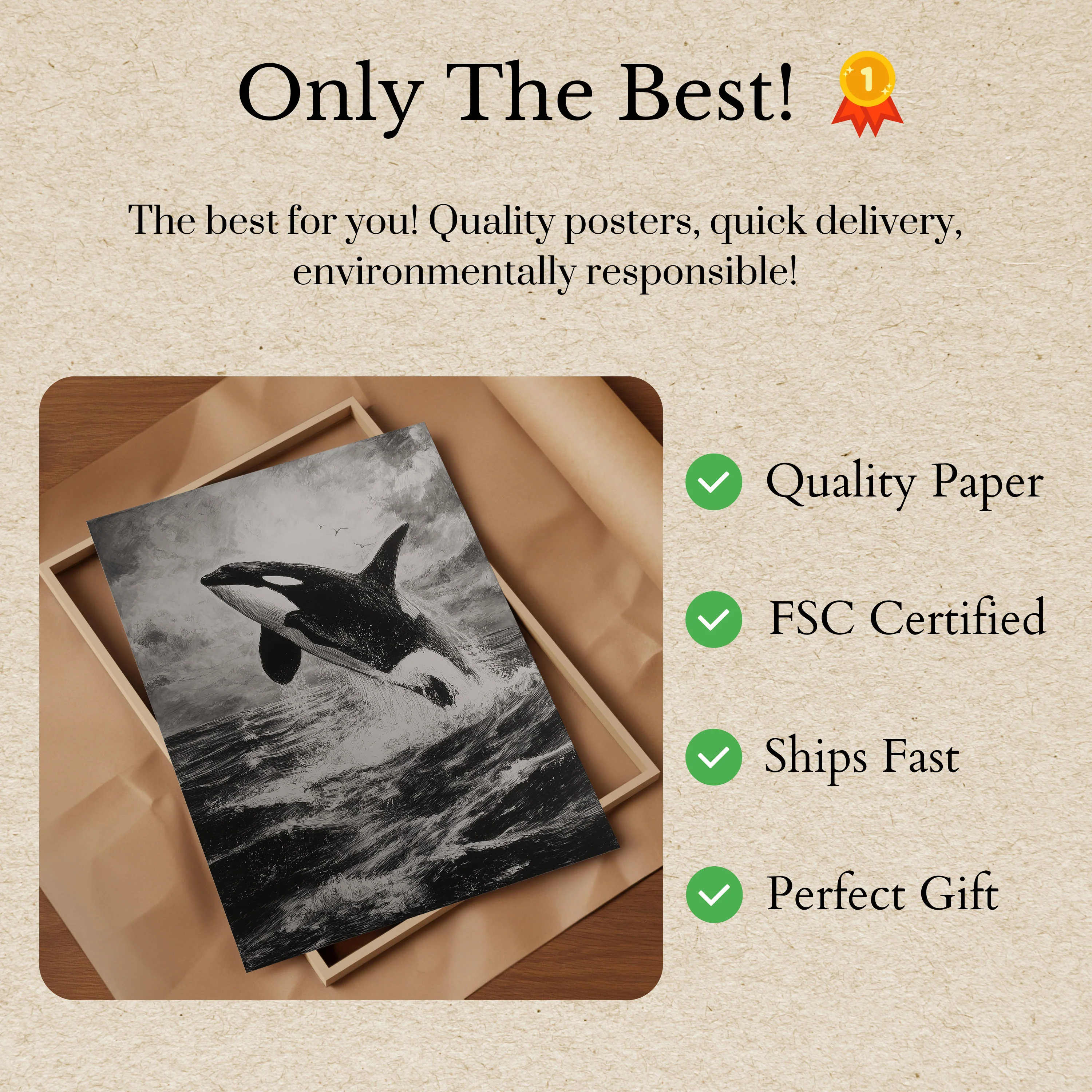 Majestic Orca Ocean Leap Poster - Image 3
