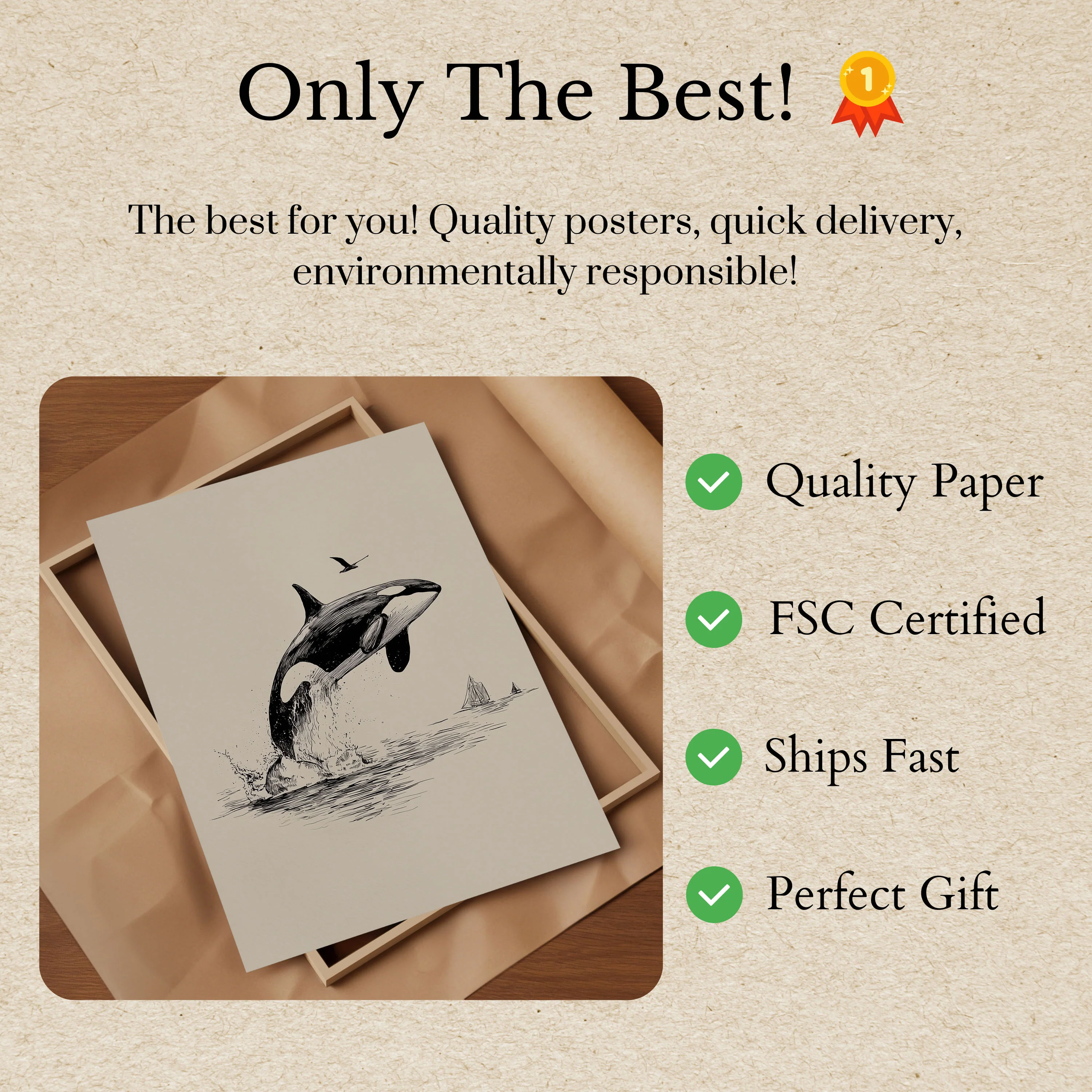 Majestic Orca Ocean Leap Poster - Image 3