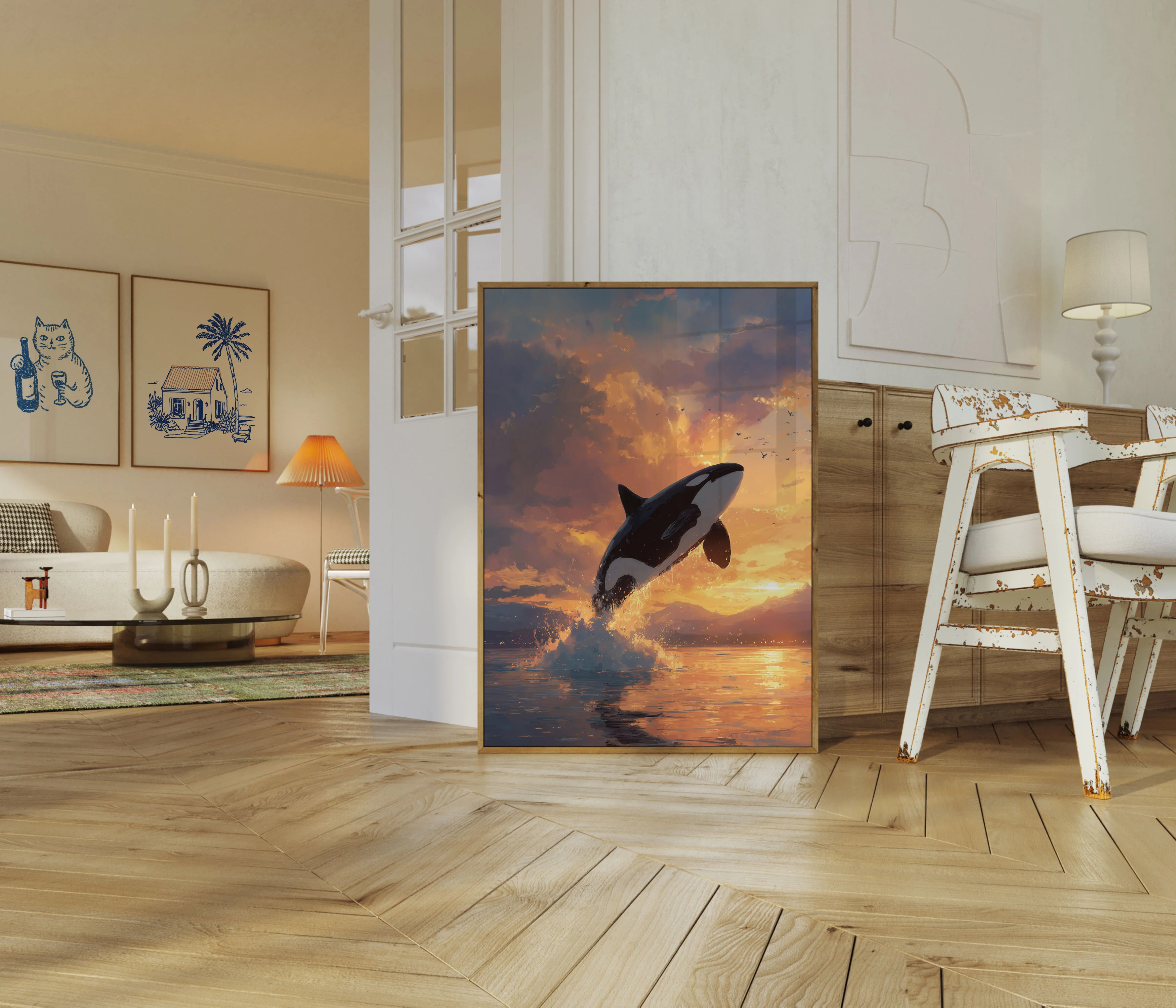 Majestic Orca Sunset Leap Poster - Image 5