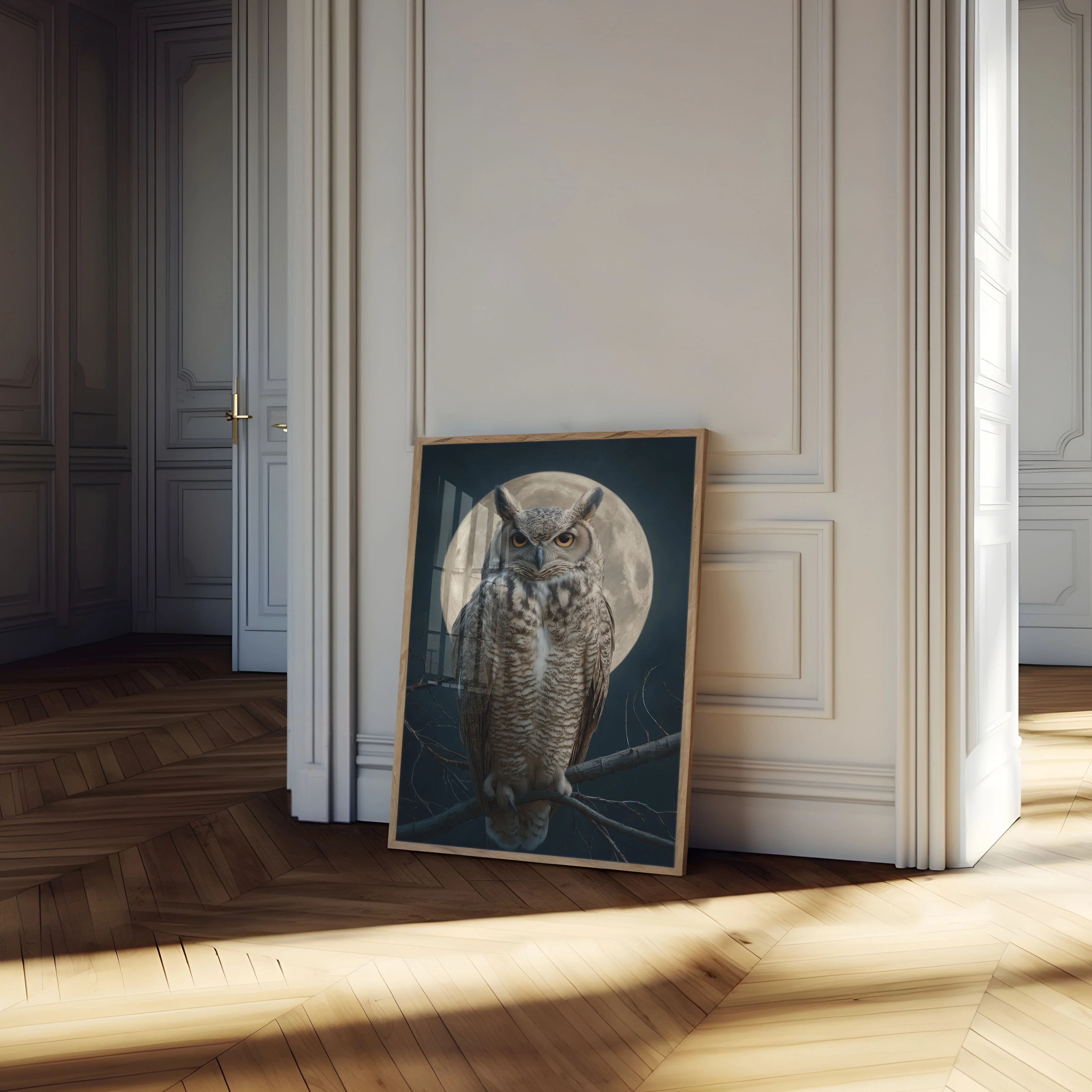 Majestic Owl Under Moonlight Poster - Image 4