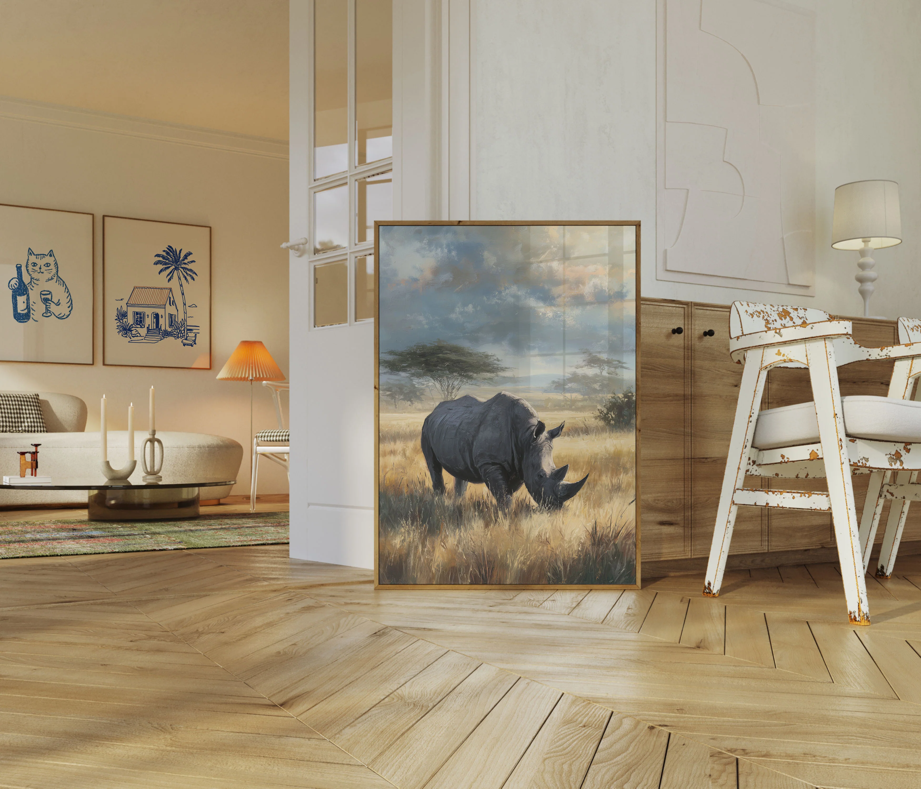 Majestic Rhino African Savanna Poster - Image 5