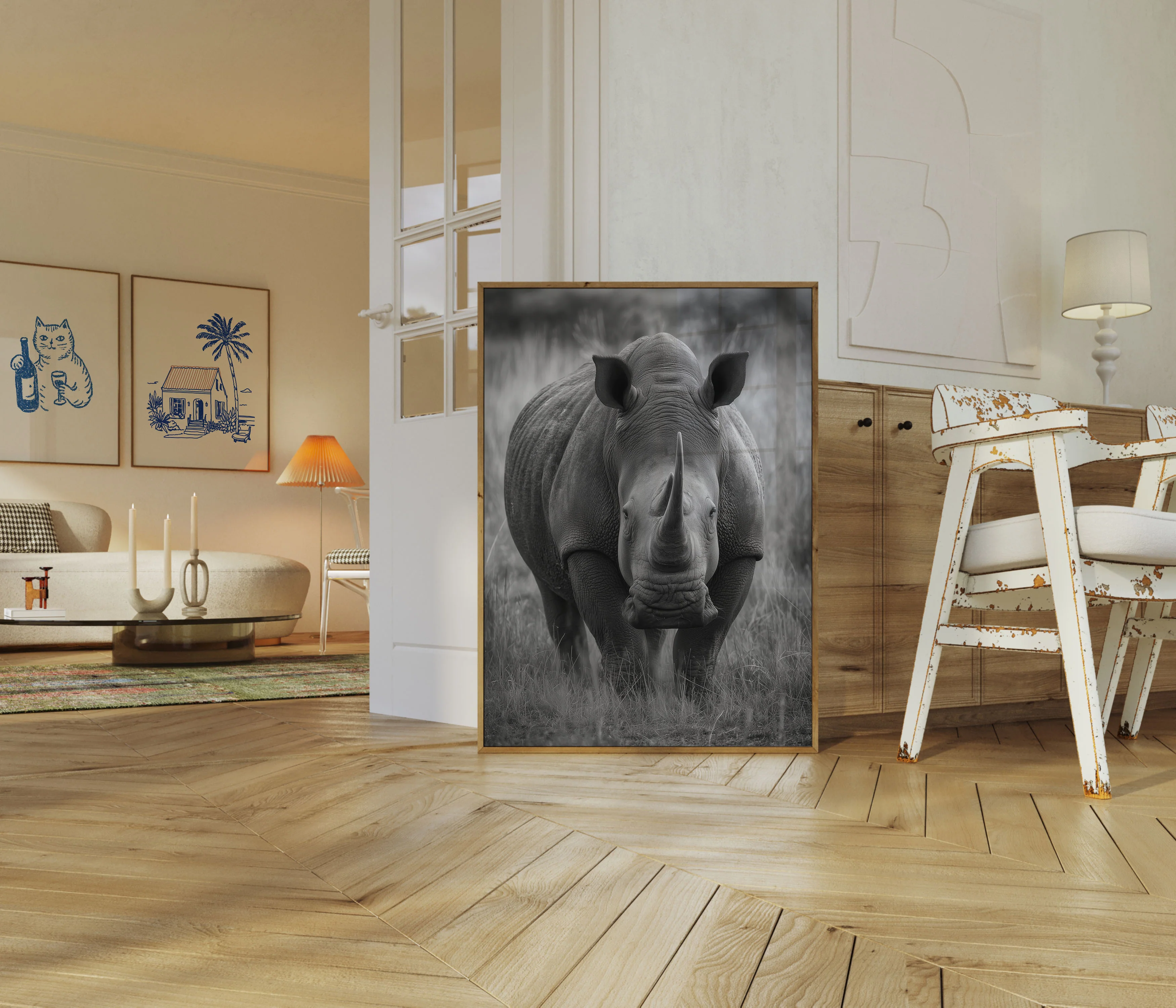 Majestic Rhino Wild Nature Poster - Image 5