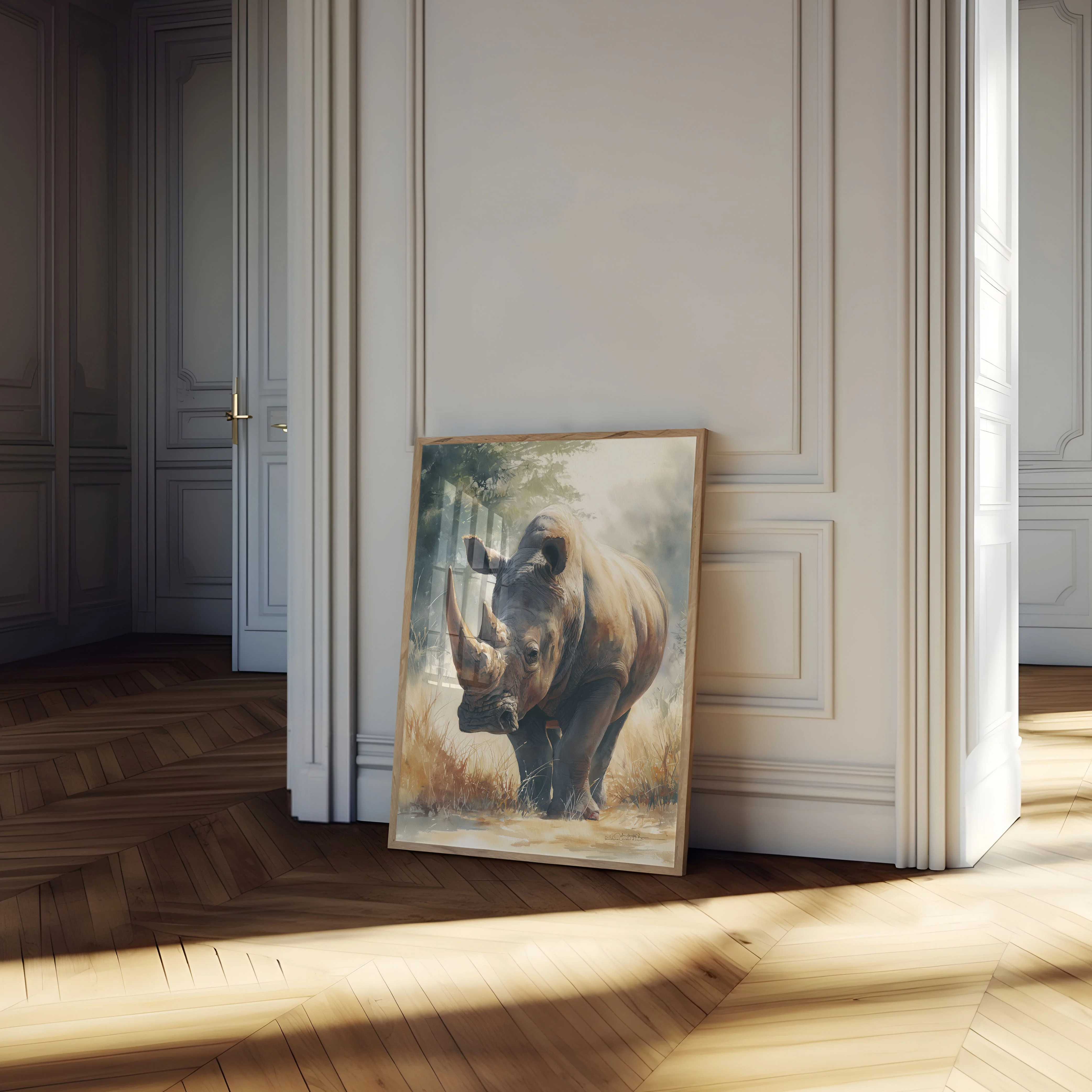 Majestic Rhino Wildlife Poster - Image 4