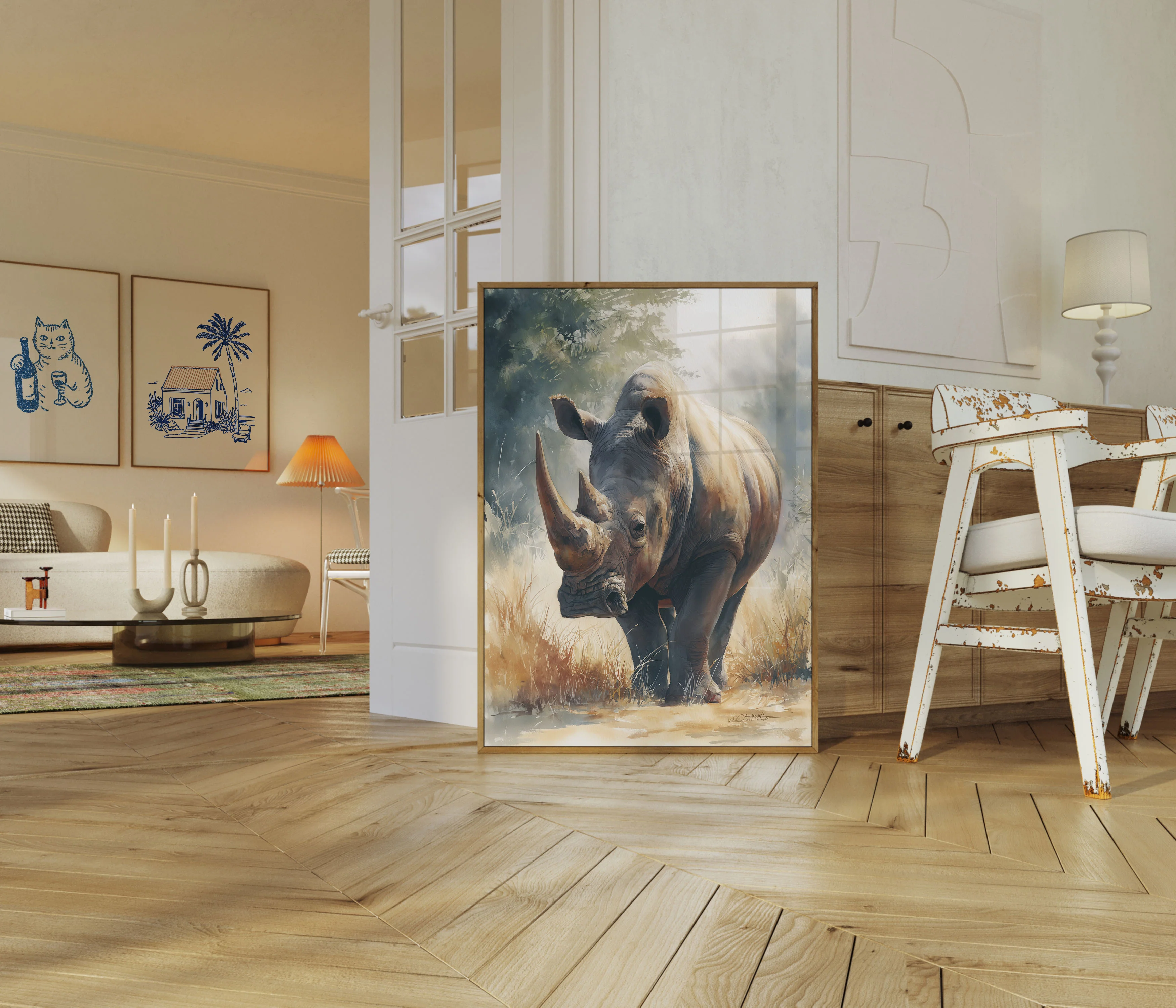 Majestic Rhino Wildlife Poster - Image 5