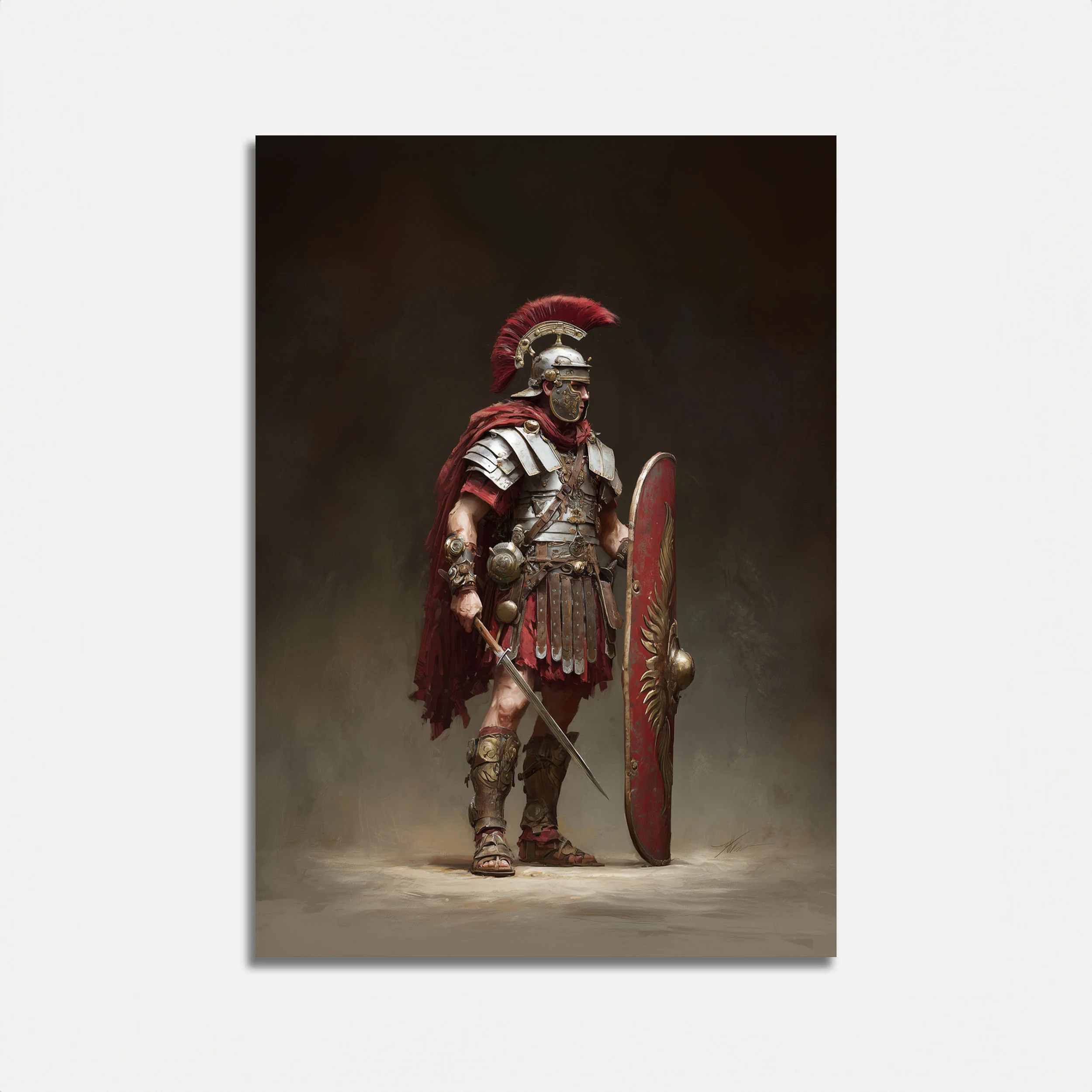 Majestic Roman Legionary Battle Poster