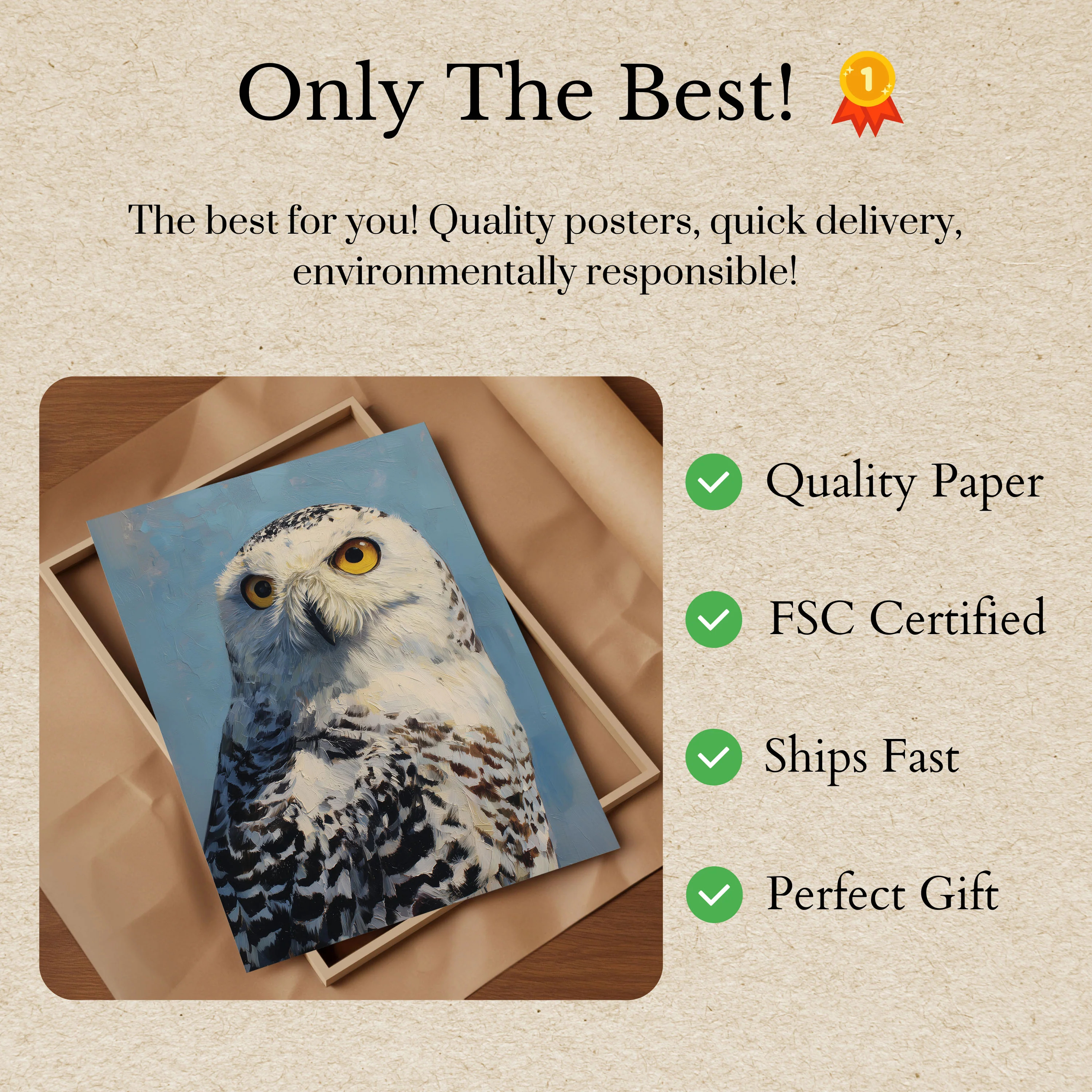 Majestic Snowy Owl Poster - Image 3