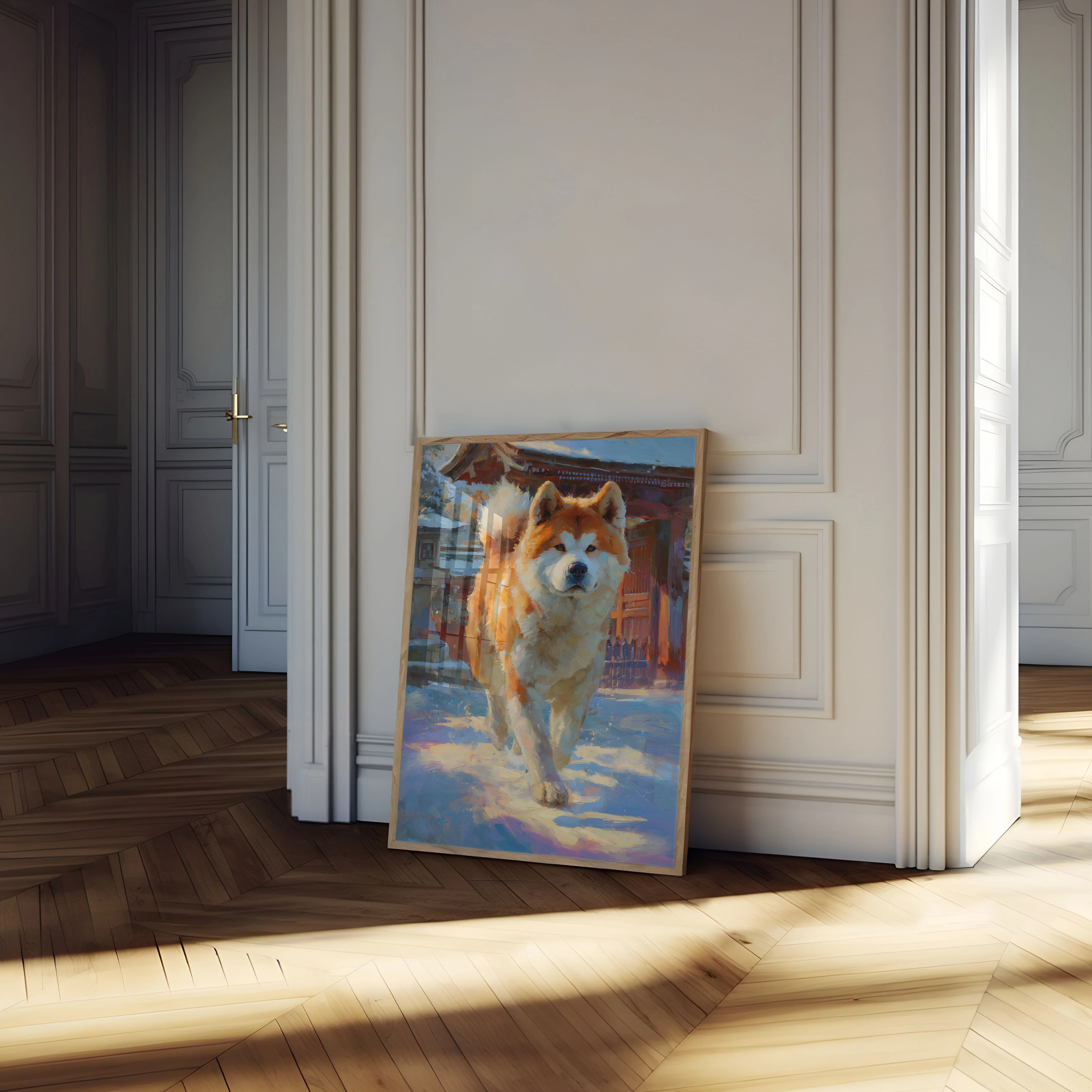 Majestic Winter Akita Dog Poster - Image 4