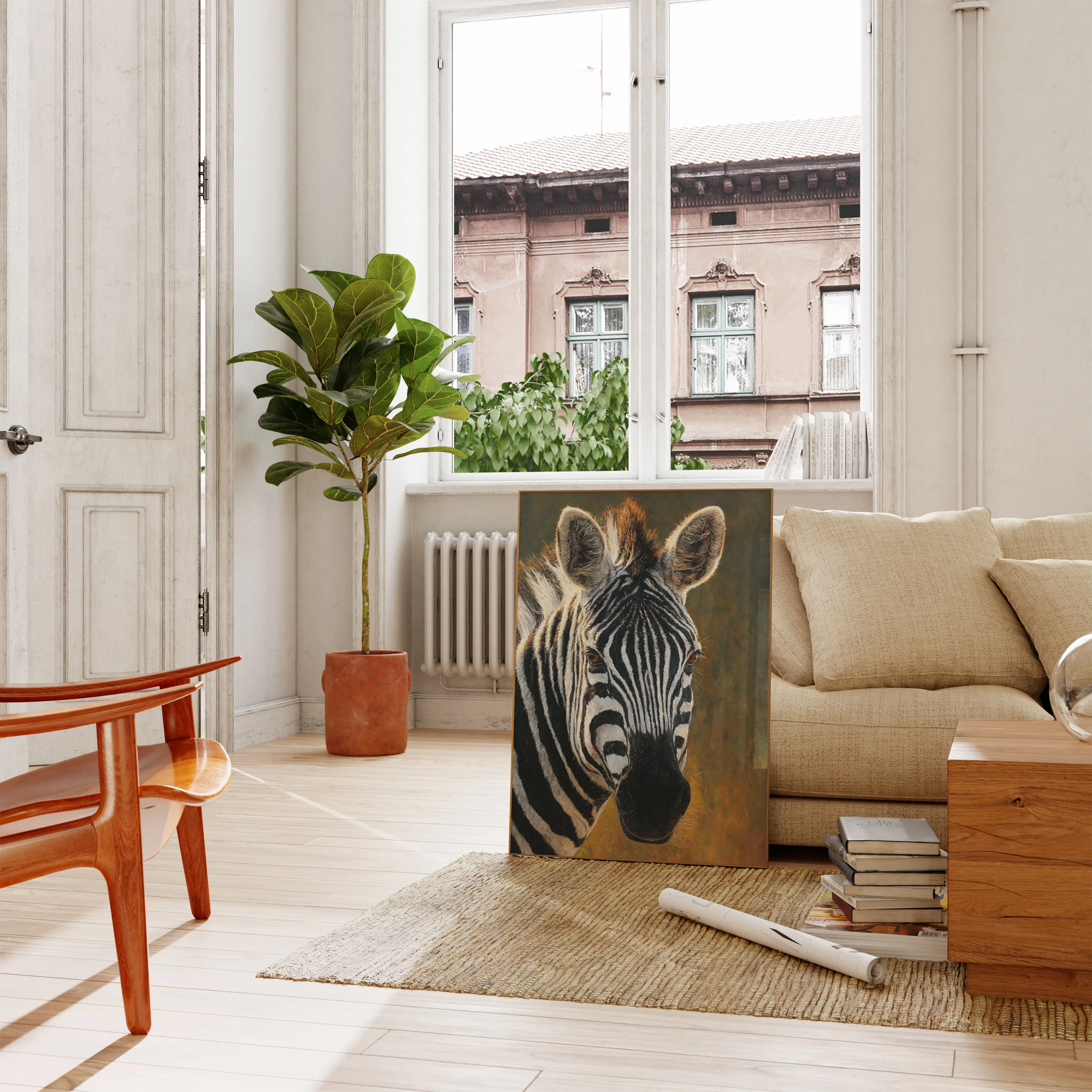 Majestic Zebra Portrait Poster - Image 2