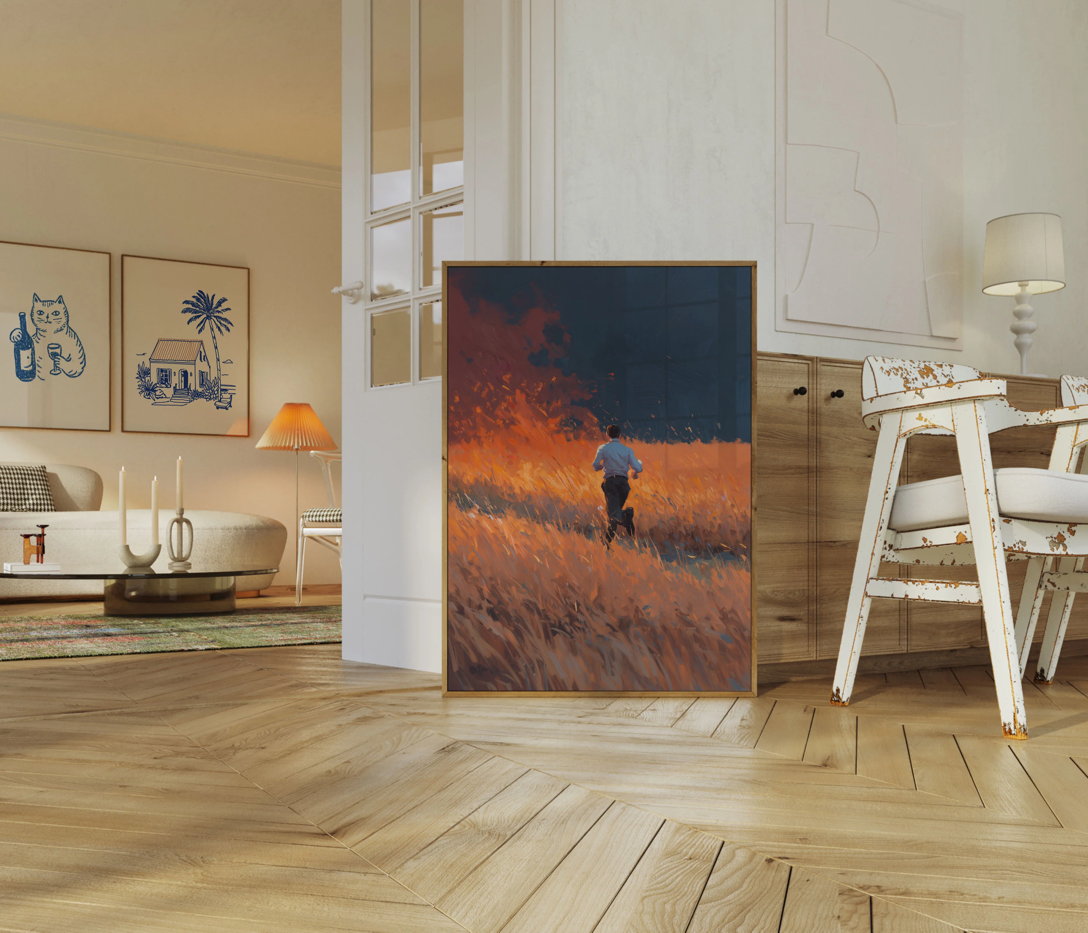 Man Running Through Fire Poster - Image 5