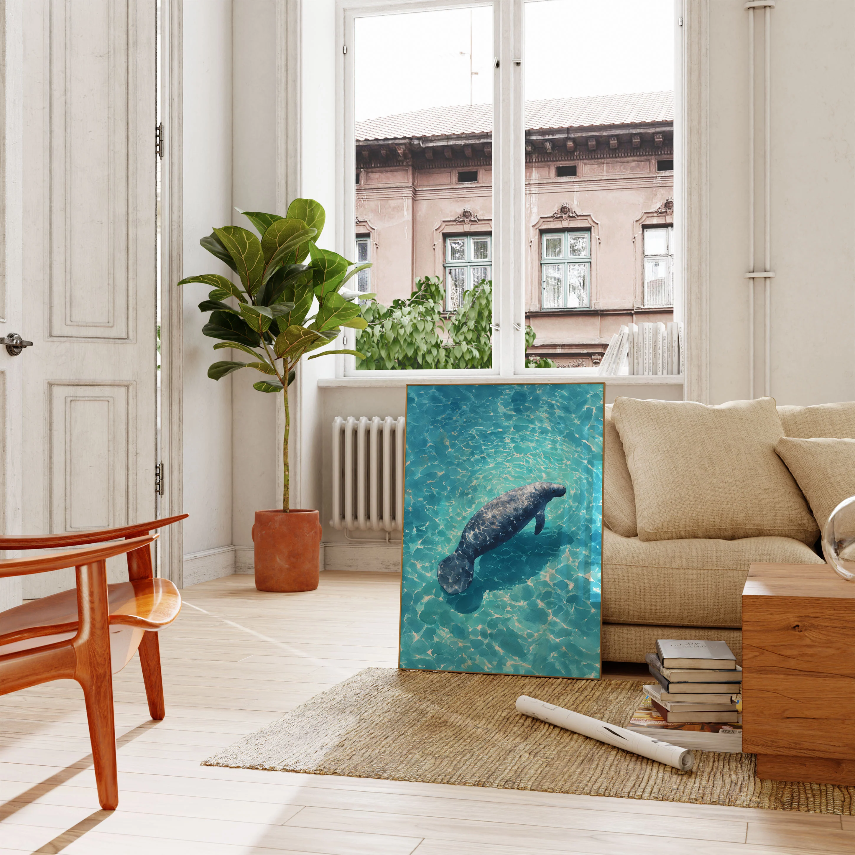 Manatee in Crystal Waters Poster - Image 2