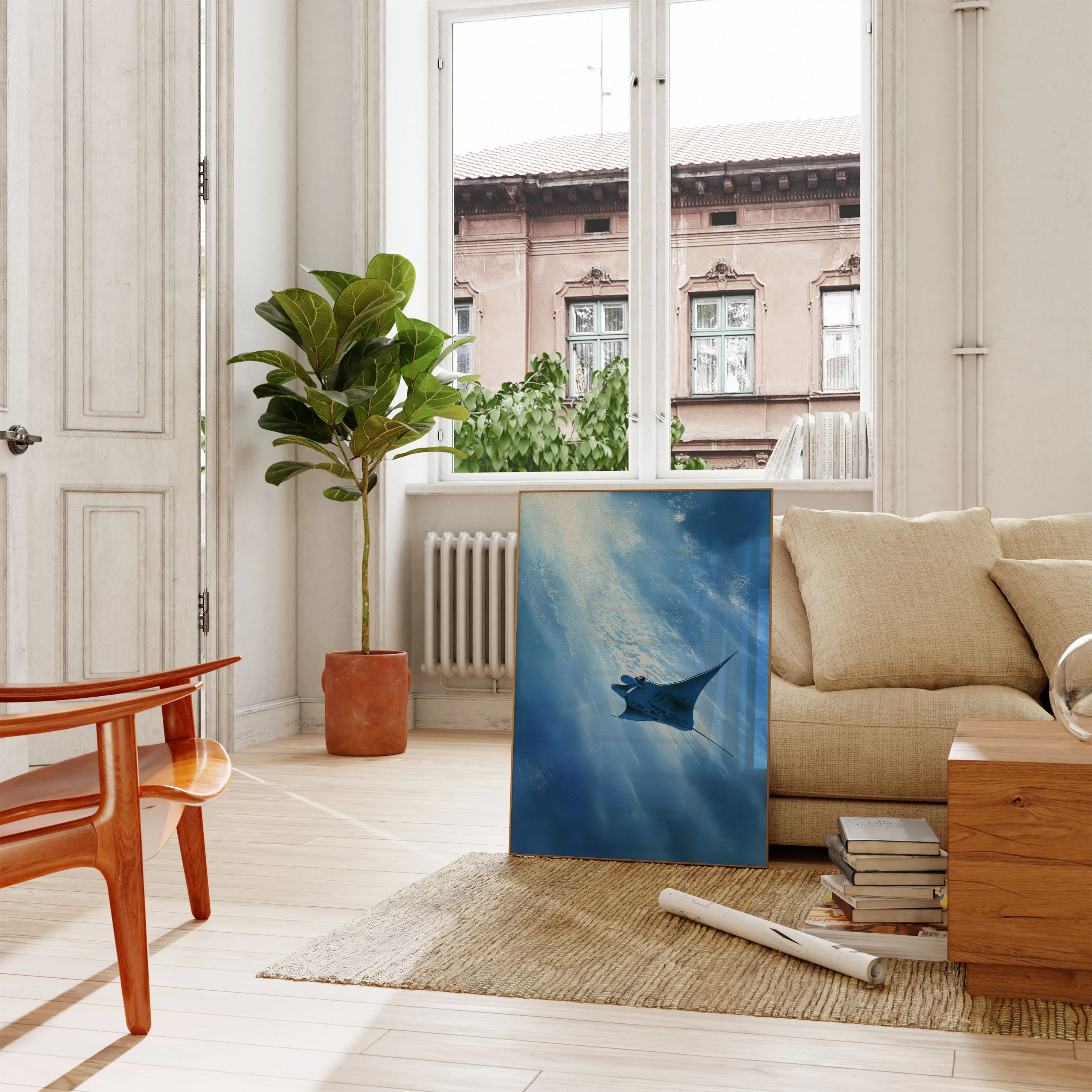Manta Ray Gliding Underwater Poster - Image 2