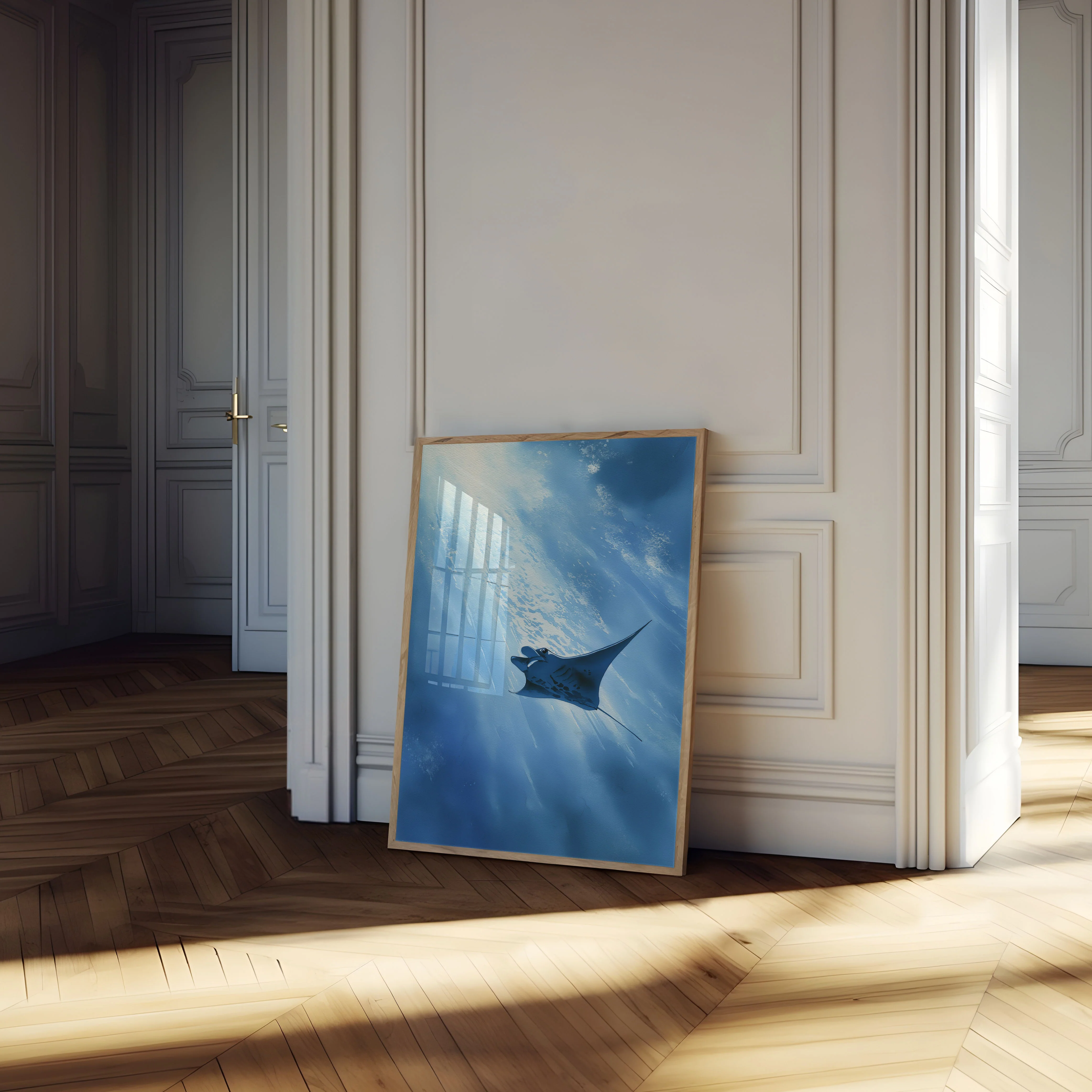 Manta Ray Gliding Underwater Poster - Image 4