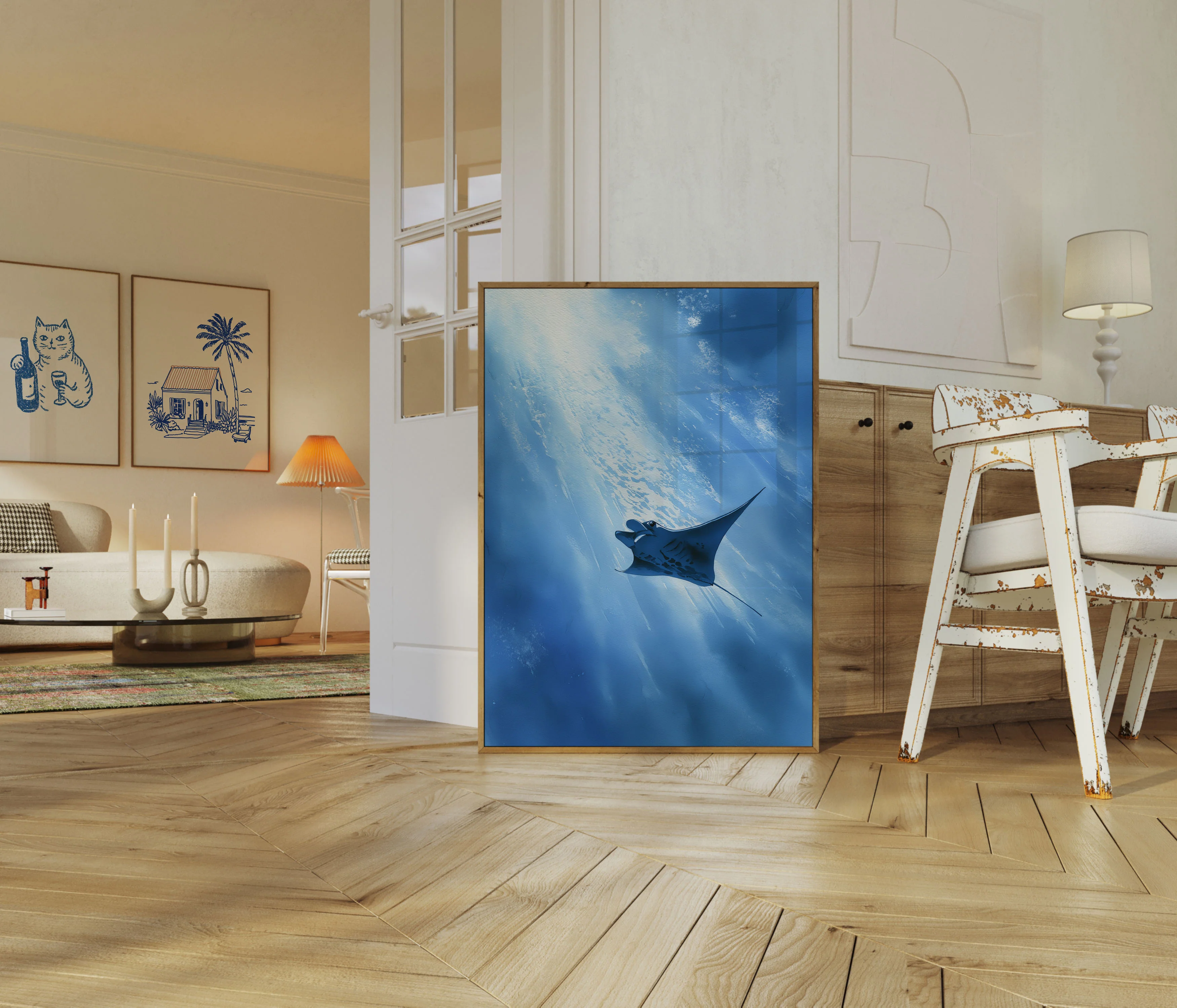 Manta Ray Gliding Underwater Poster - Image 5