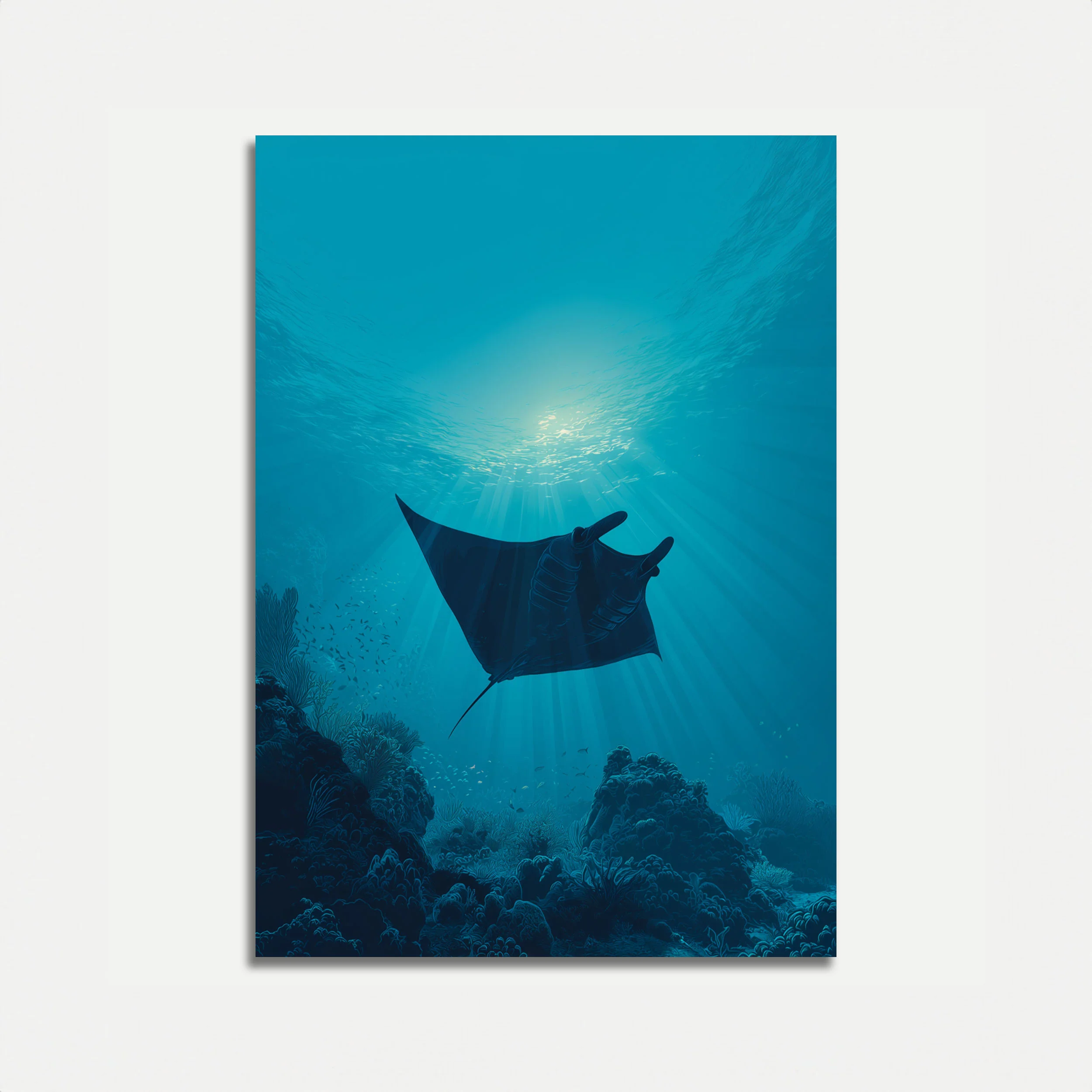 Manta Ray Ocean Depths Poster
