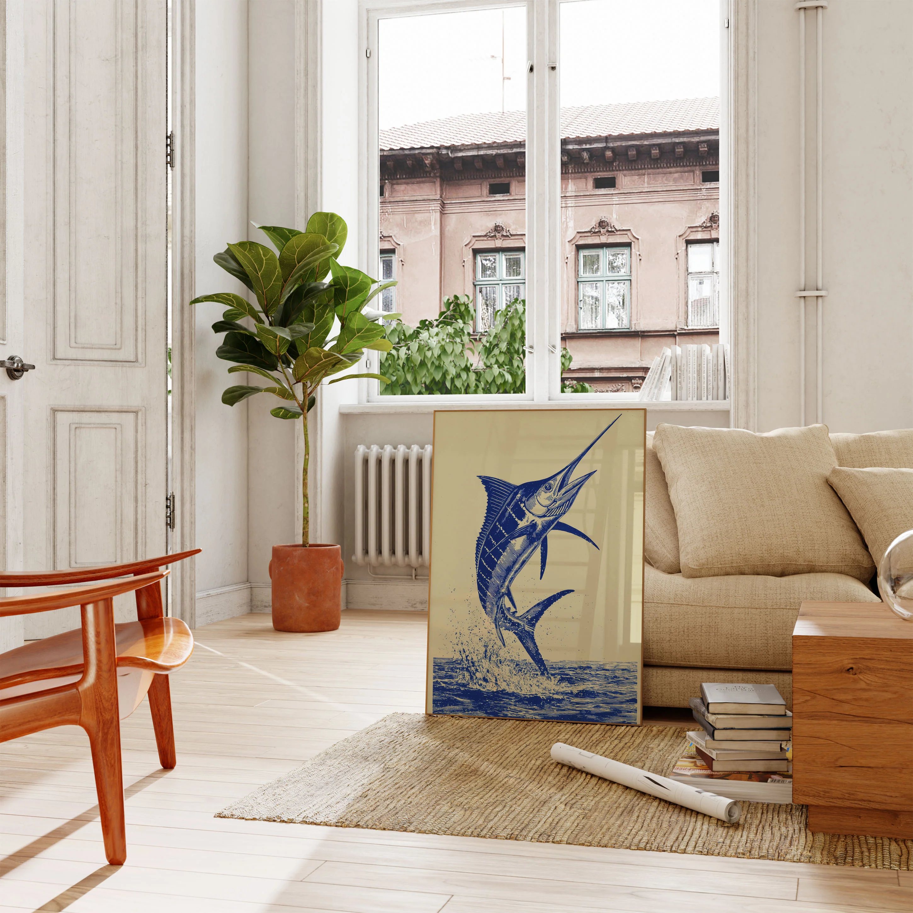 Marlin Leaping from Ocean Poster - Image 2