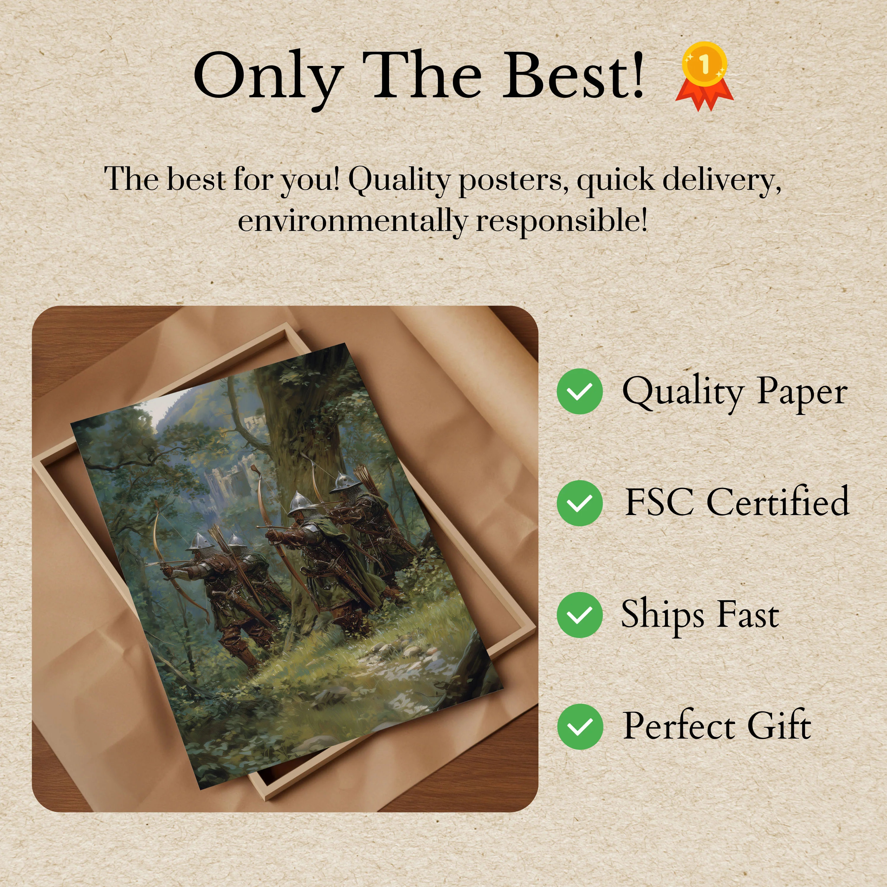 Medieval Archers in Forest Poster - Image 3