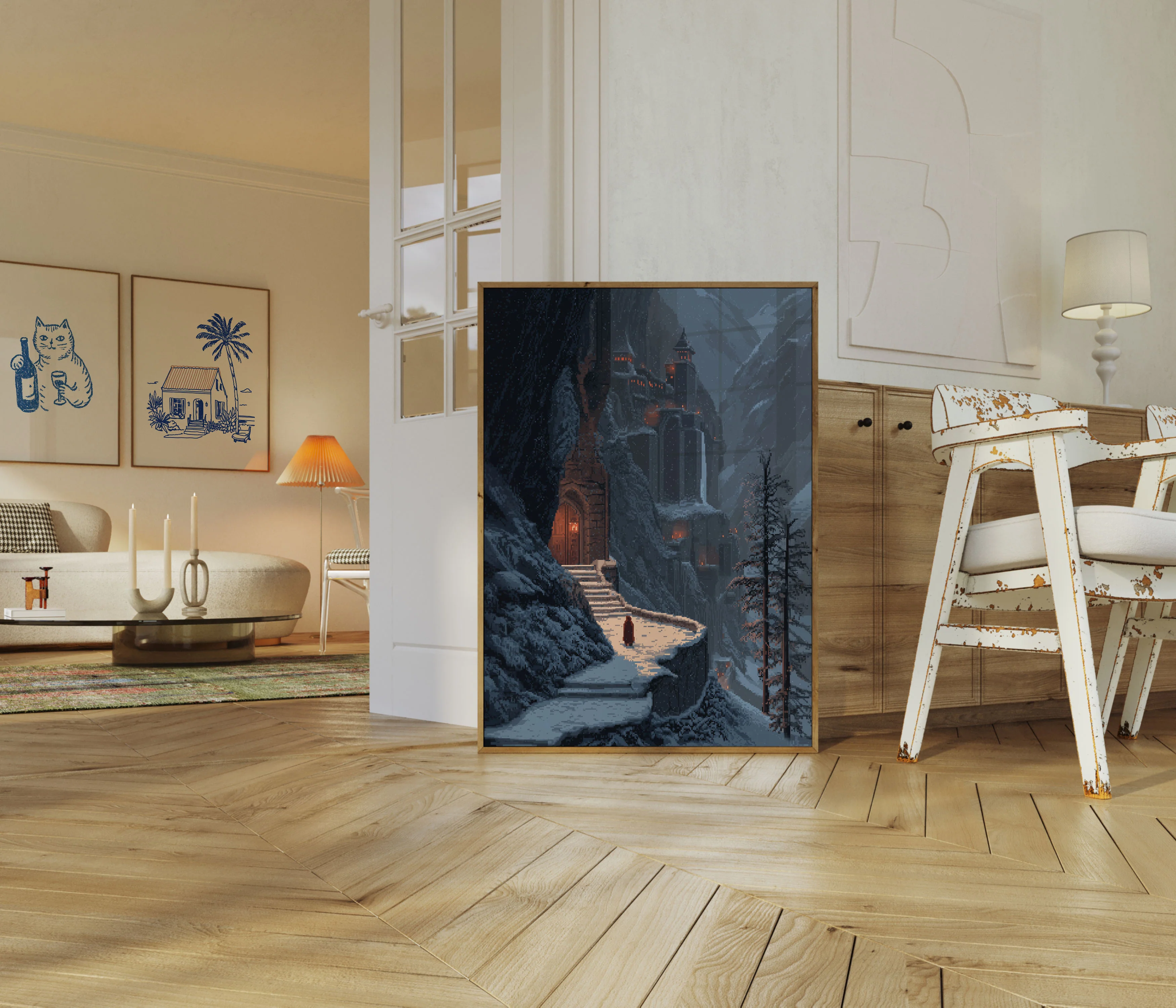 Medieval Castle in Winter Poster - Image 5