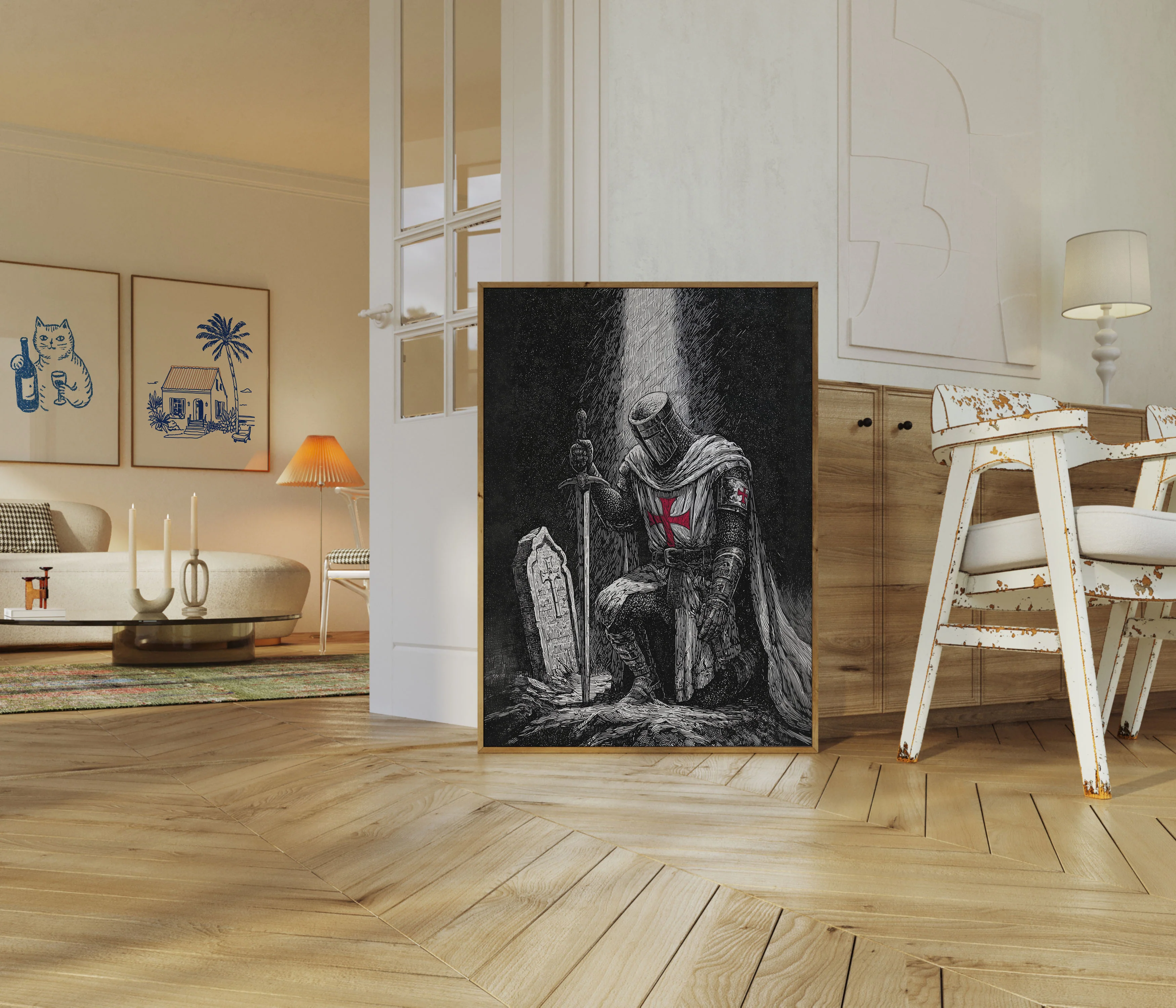 Medieval Knight in Starlight Poster - Image 5