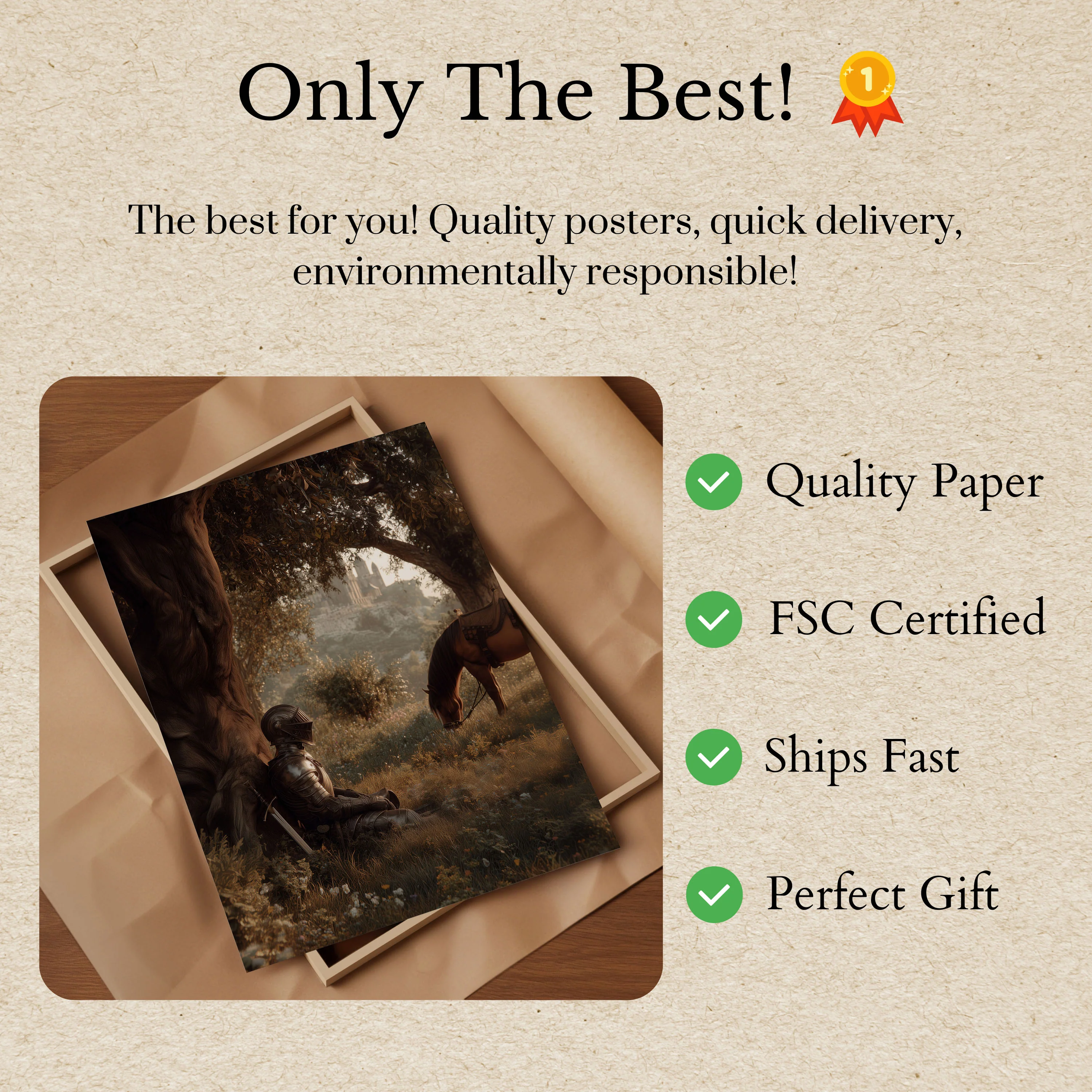 Medieval Knight's Quiet Moment Poster - Image 3