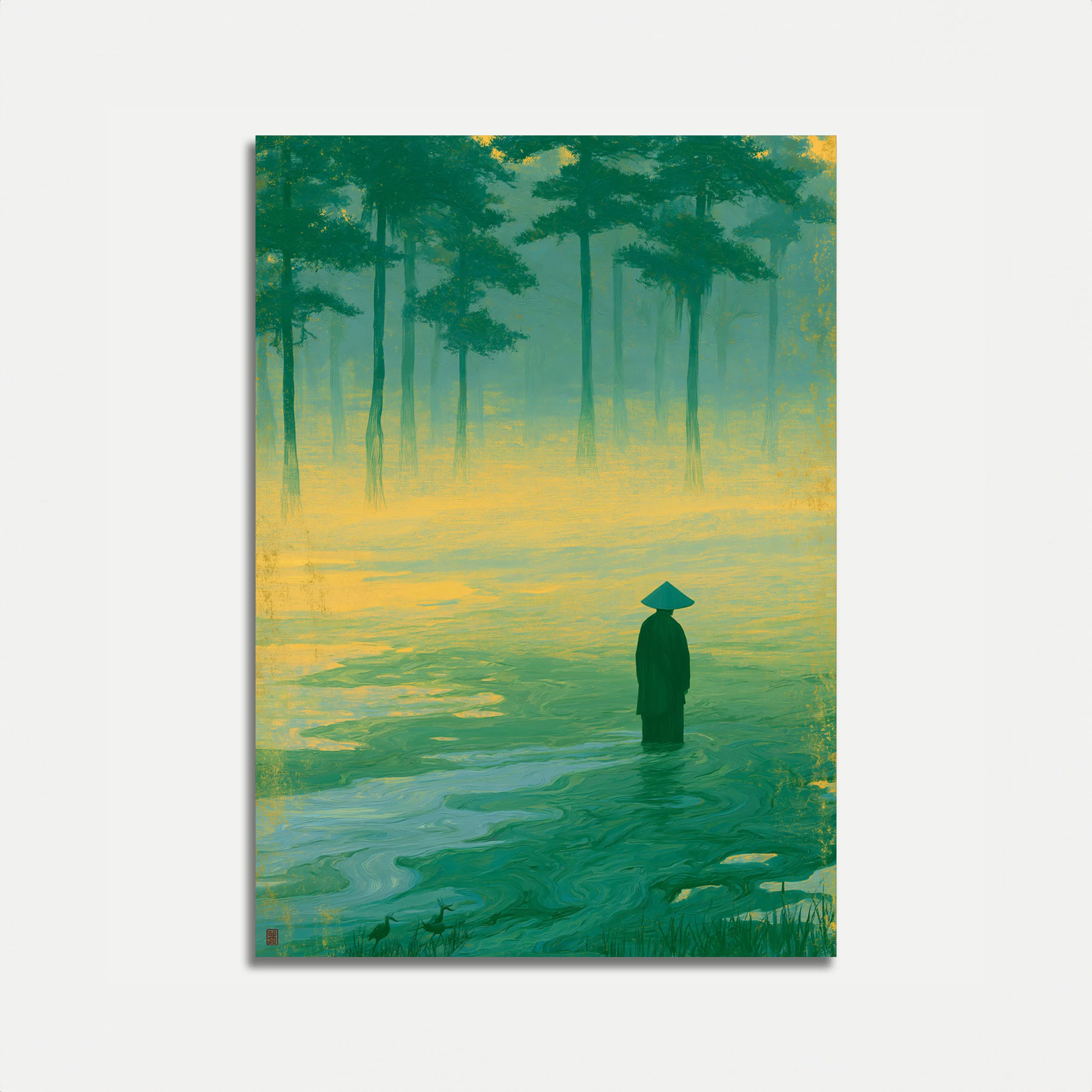Meditation in Misty Waters Poster