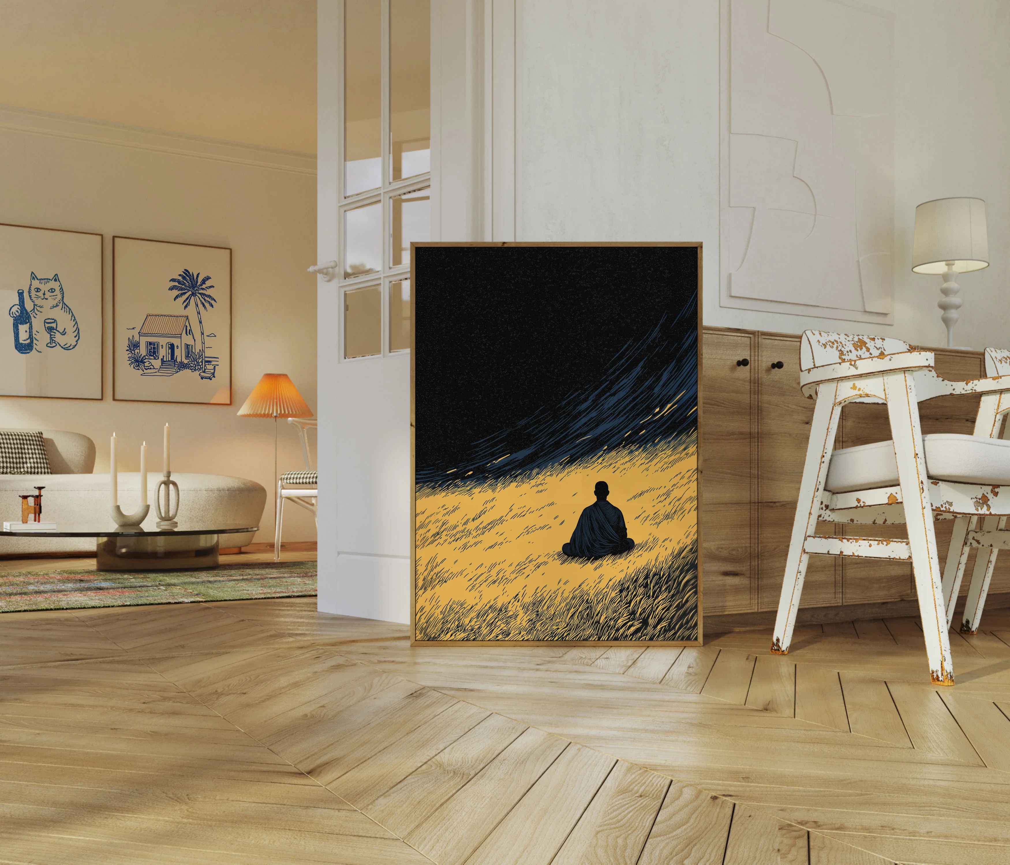 Meditation Under Starlit Sky Poster - Image 5