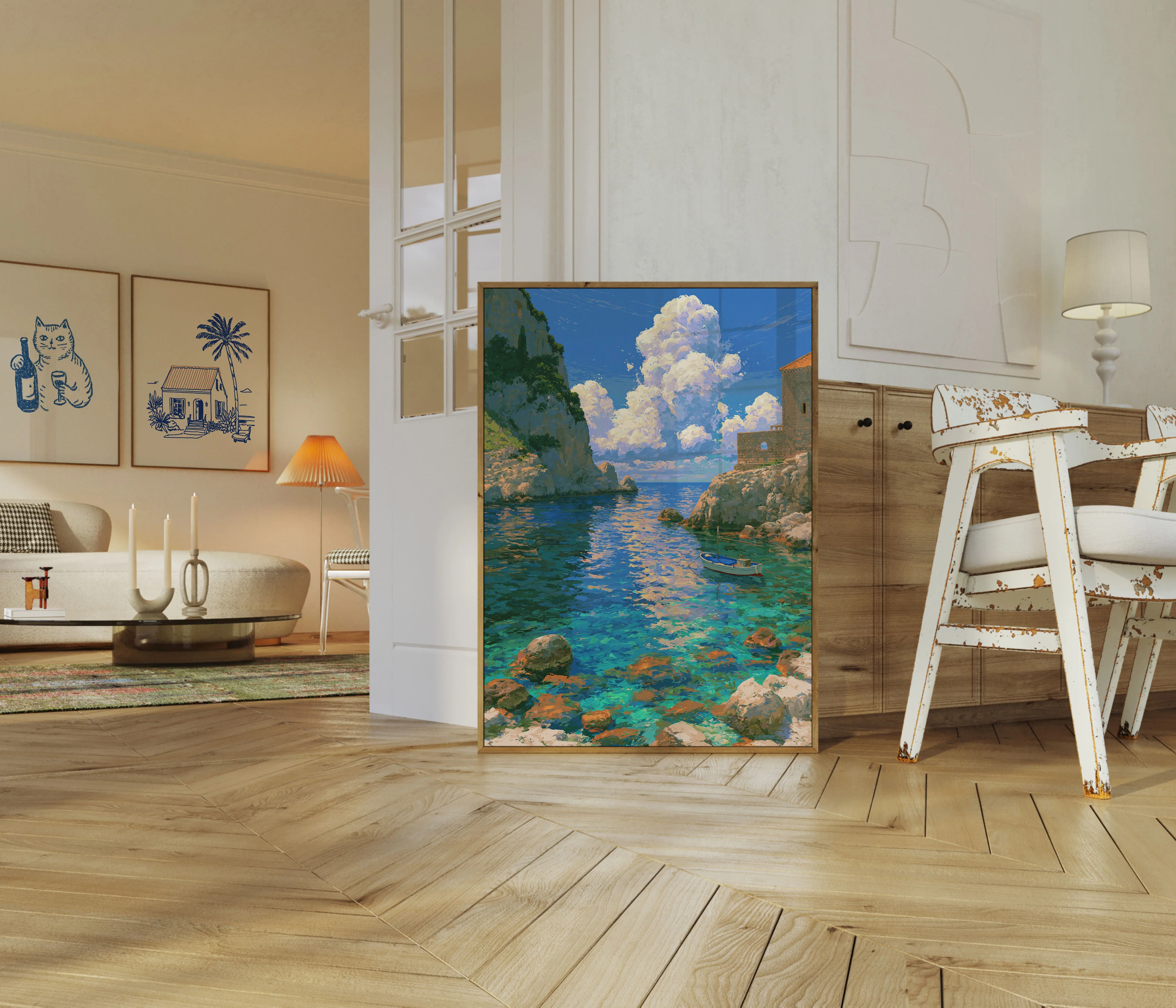 Mediterranean Coastal Cove Poster - Image 5
