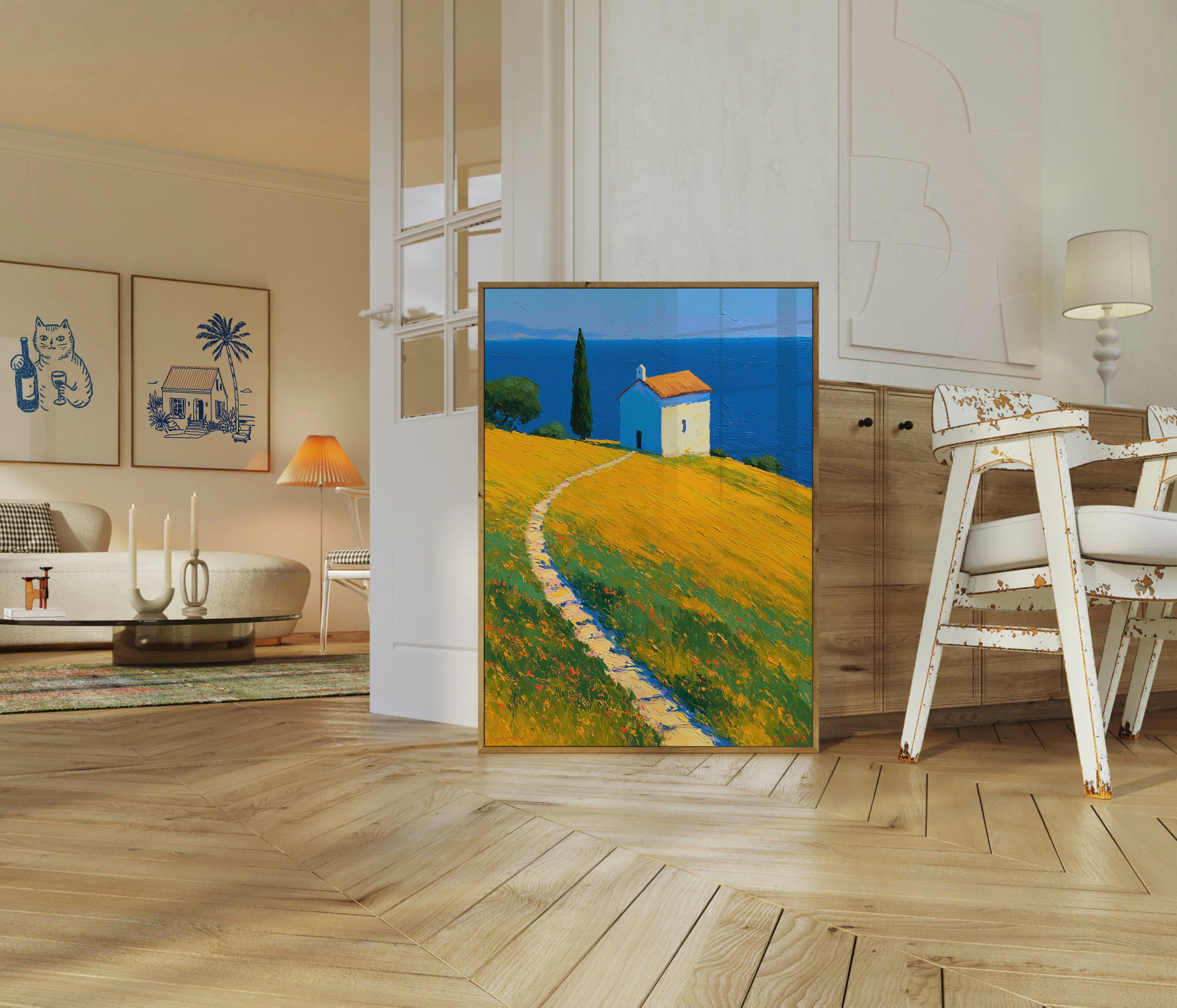 Mediterranean Coastal Village Poster - Image 5