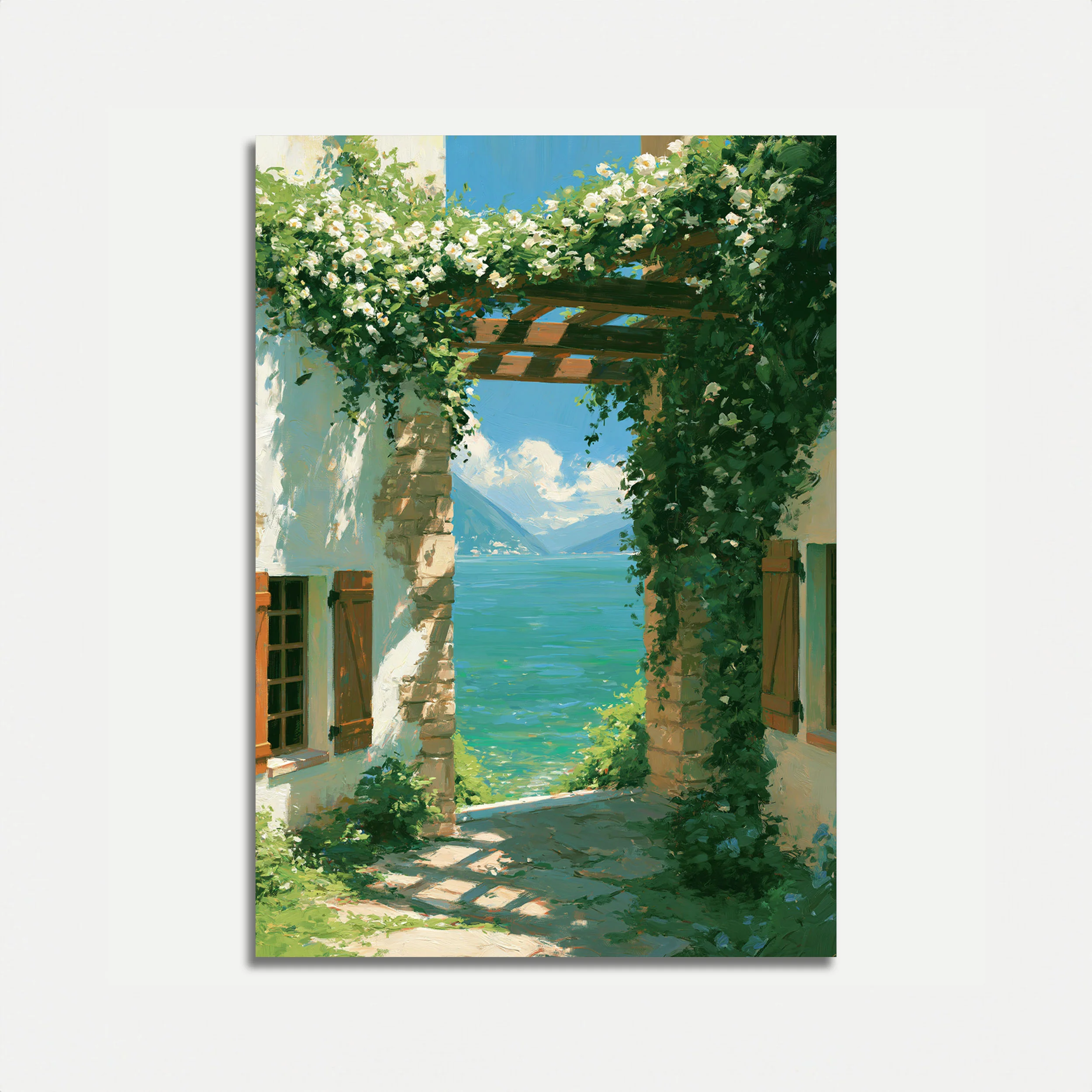 Mediterranean Garden Terrace Poster