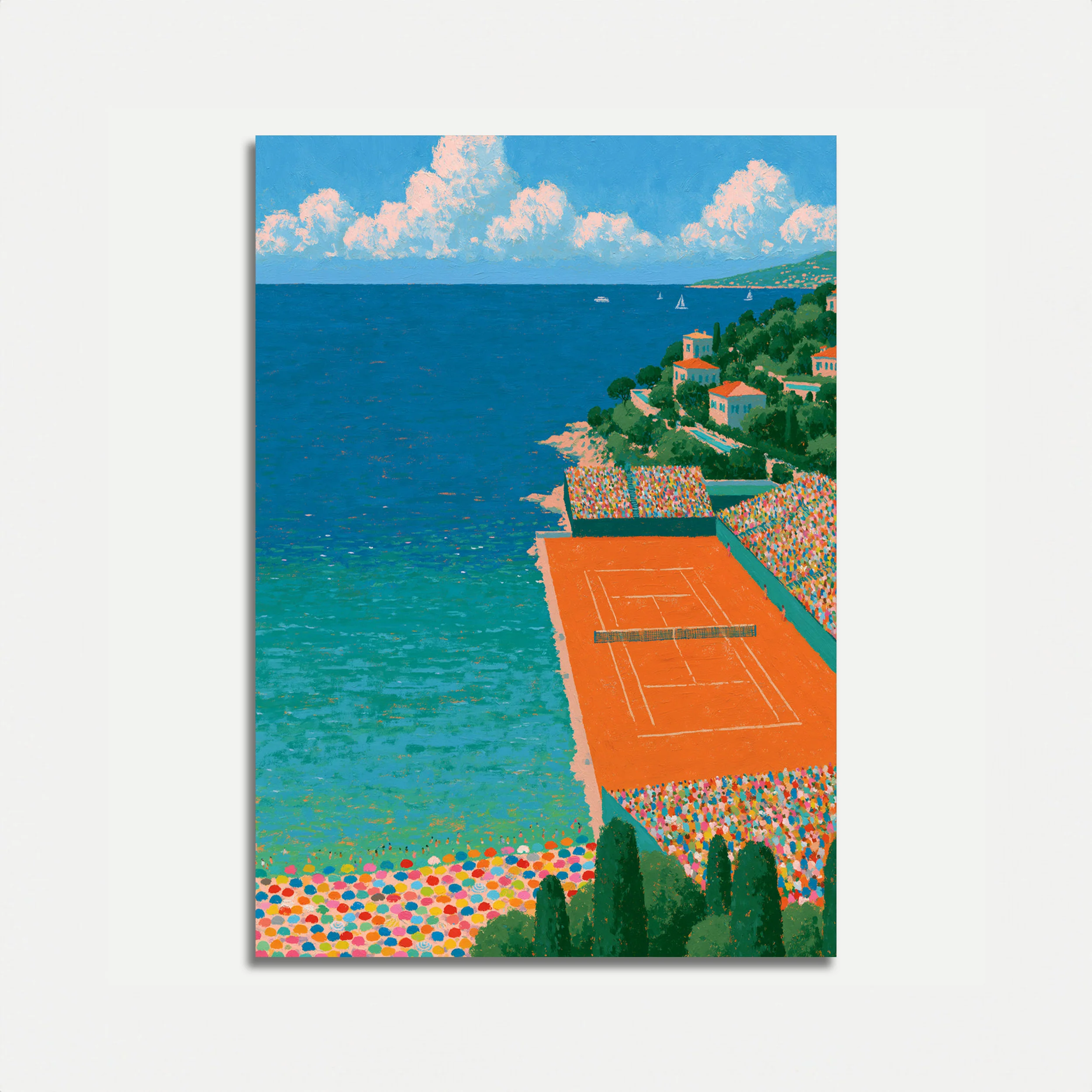 Mediterranean Tennis Court Poster