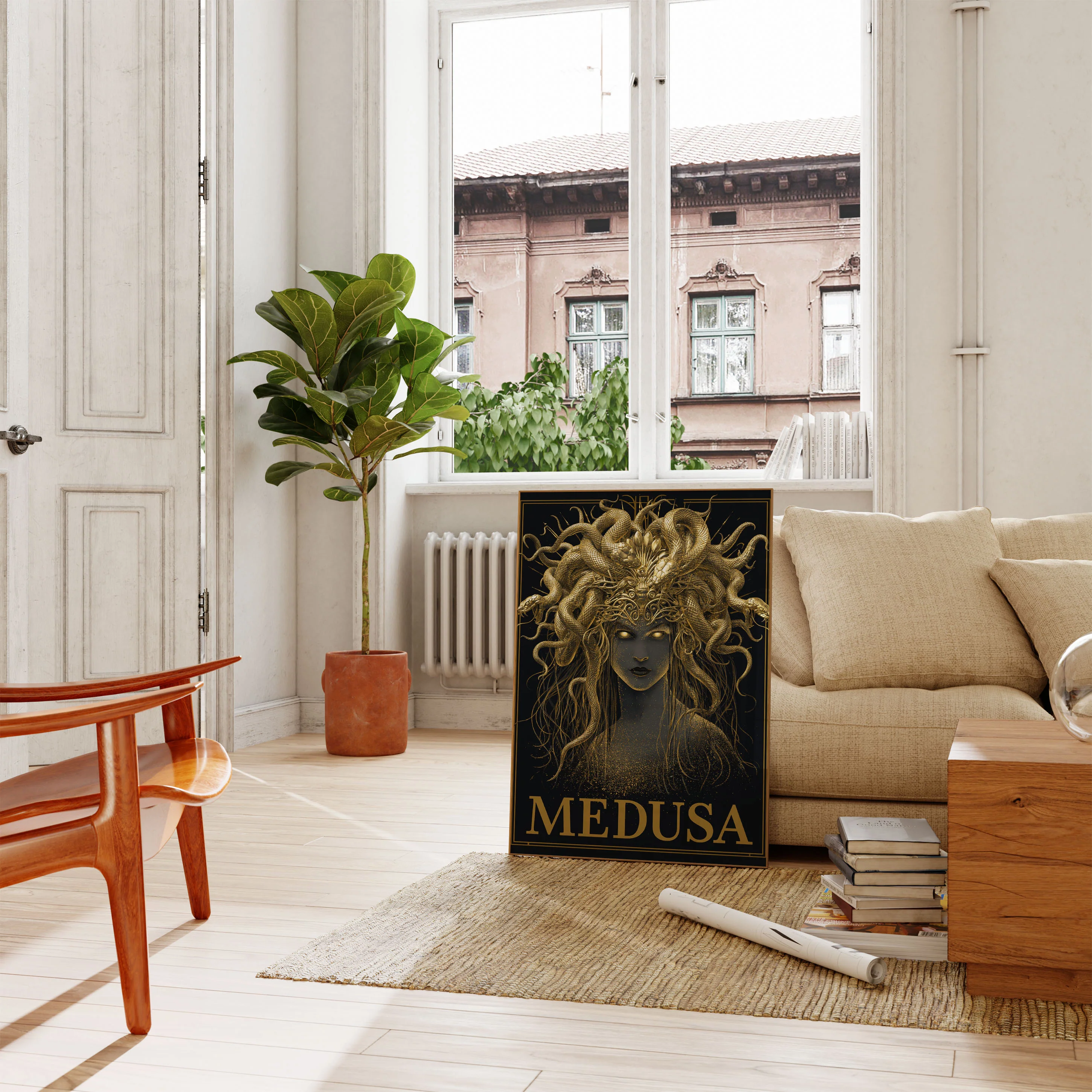 Medusa Golden Mythology Poster - Image 2