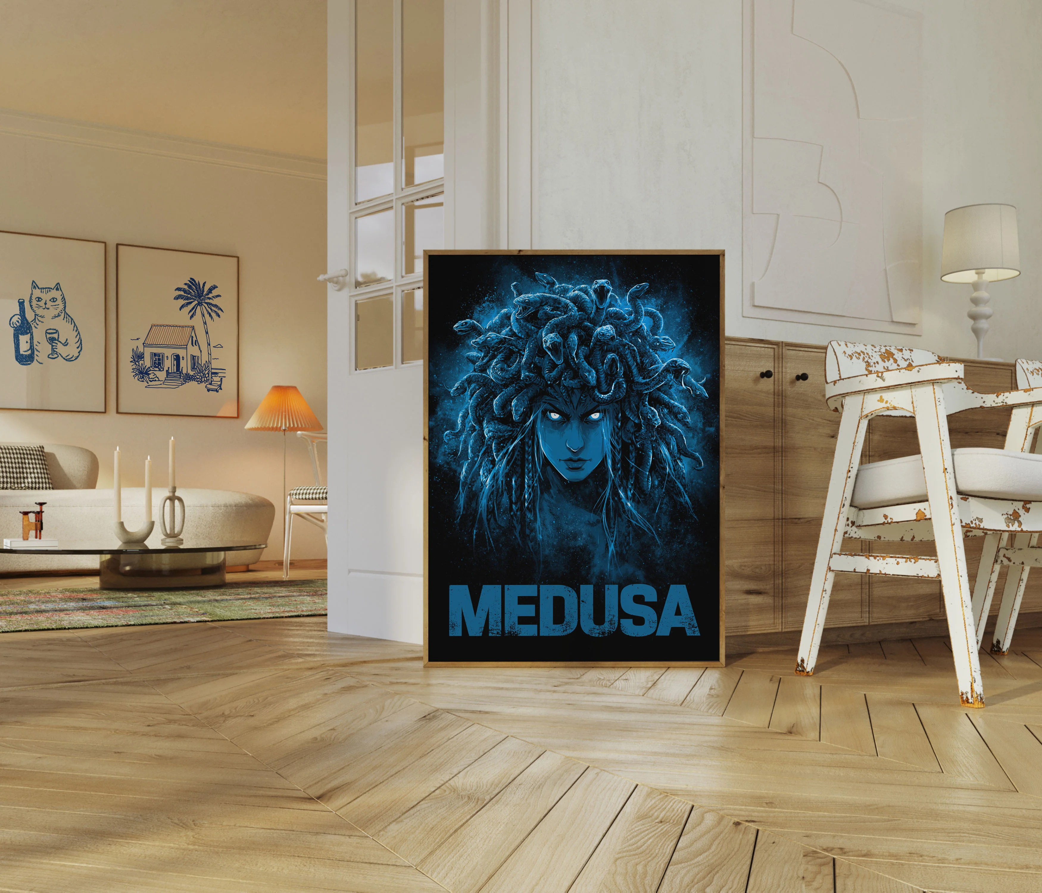 Medusa Mythological Blue Poster - Image 5