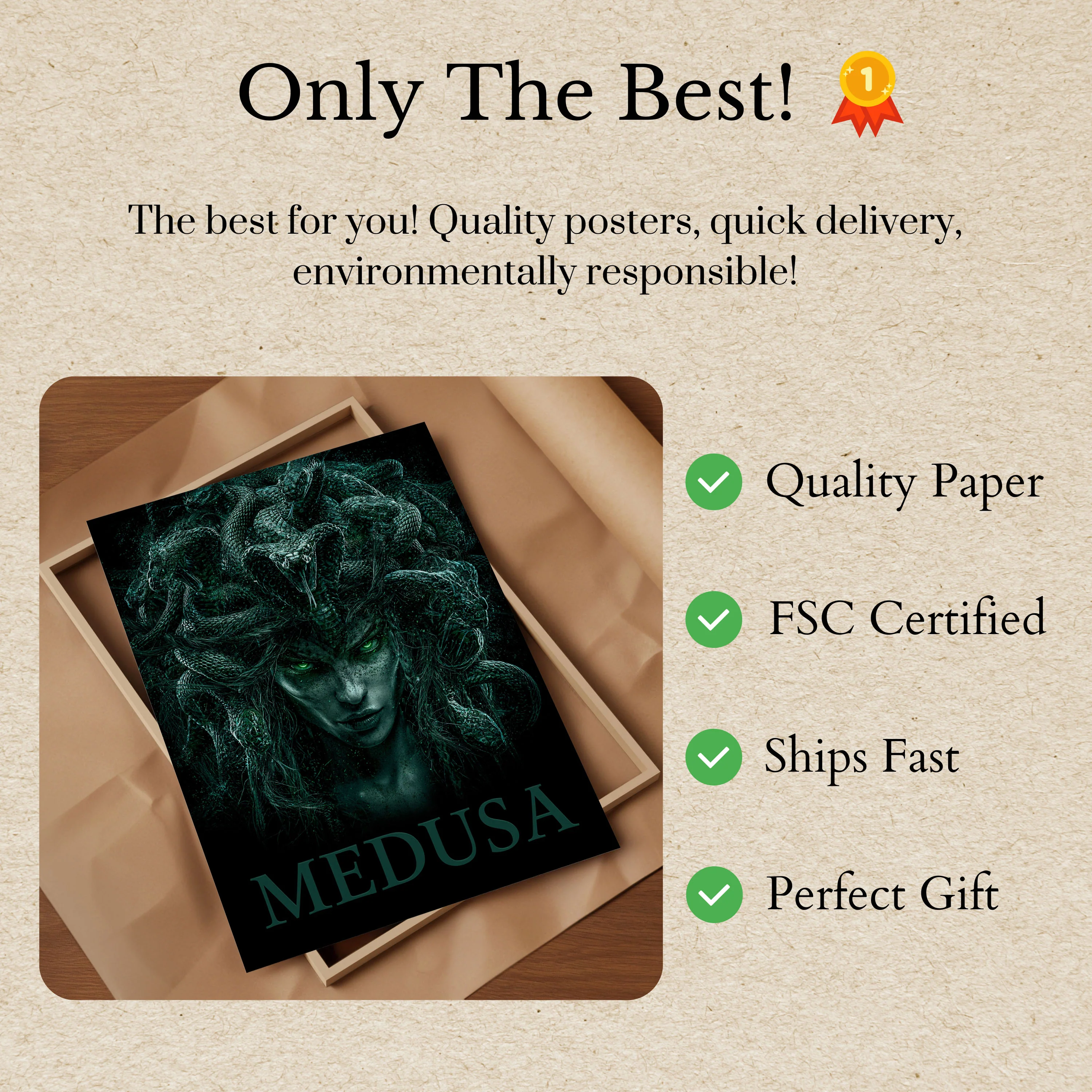 Medusa Mythological Fantasy Poster - Image 3
