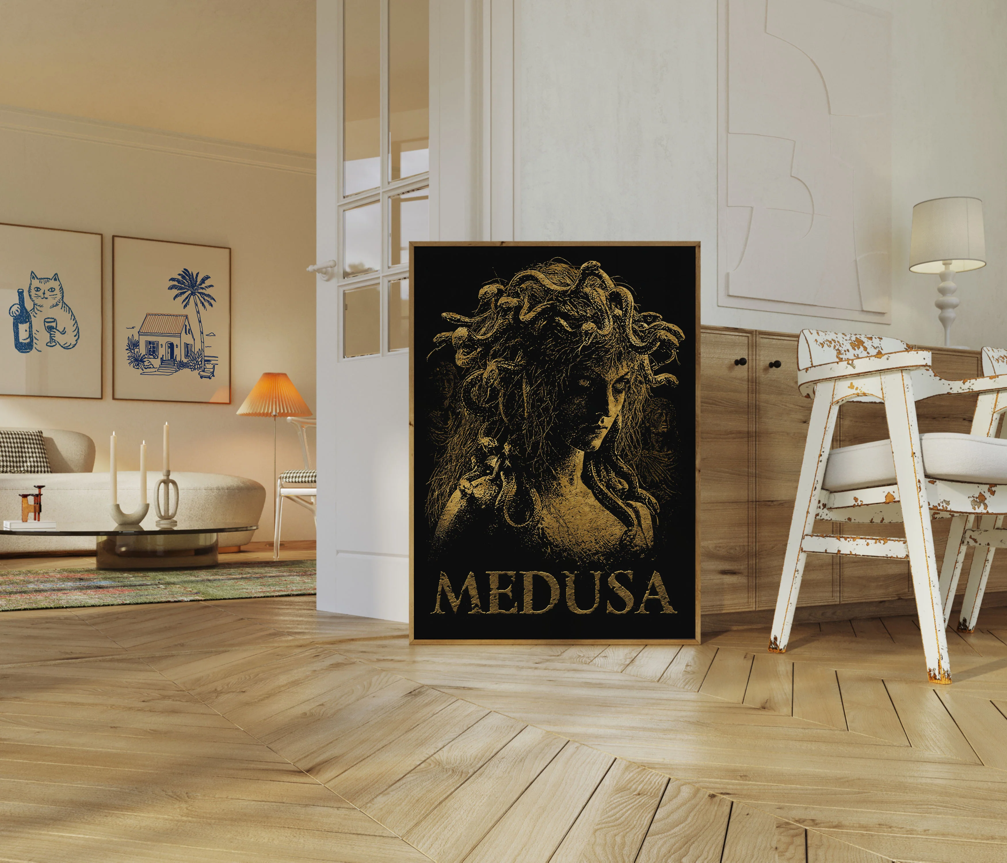 Medusa Mythological Gold Poster - Image 5